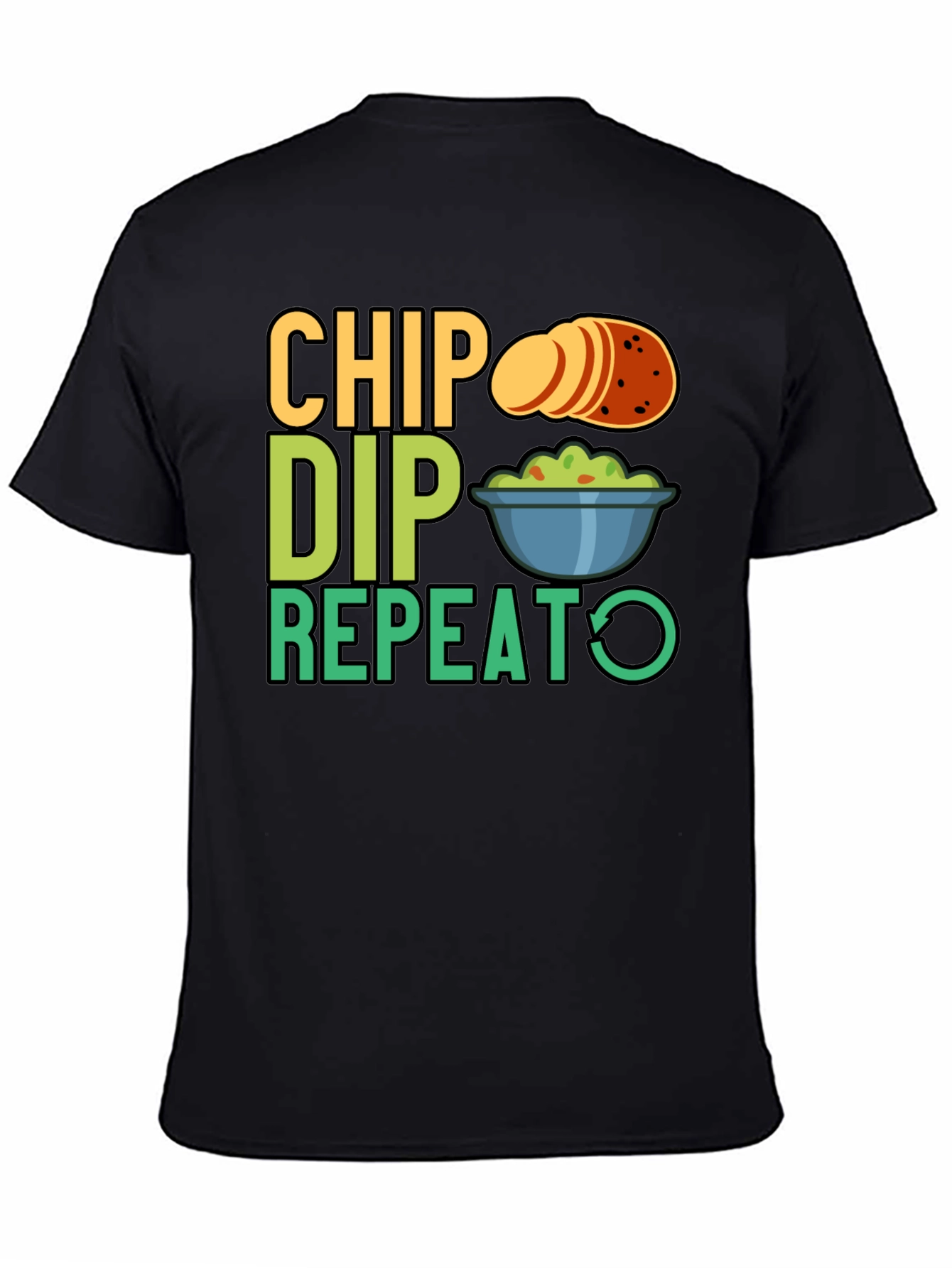 Chip Dip Repeat Graphic Tee - Snack Lover T-Shirt