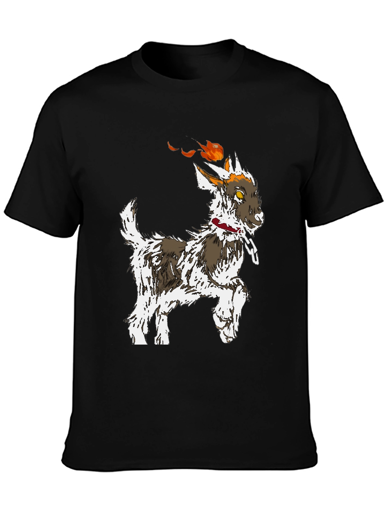 Flaming Goat Graphic T-Shirt - Unique Mens Tee
