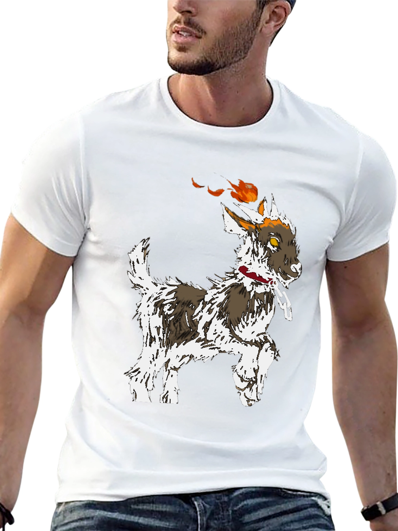 Flaming Goat Graphic T-Shirt - Unique Mens Tee