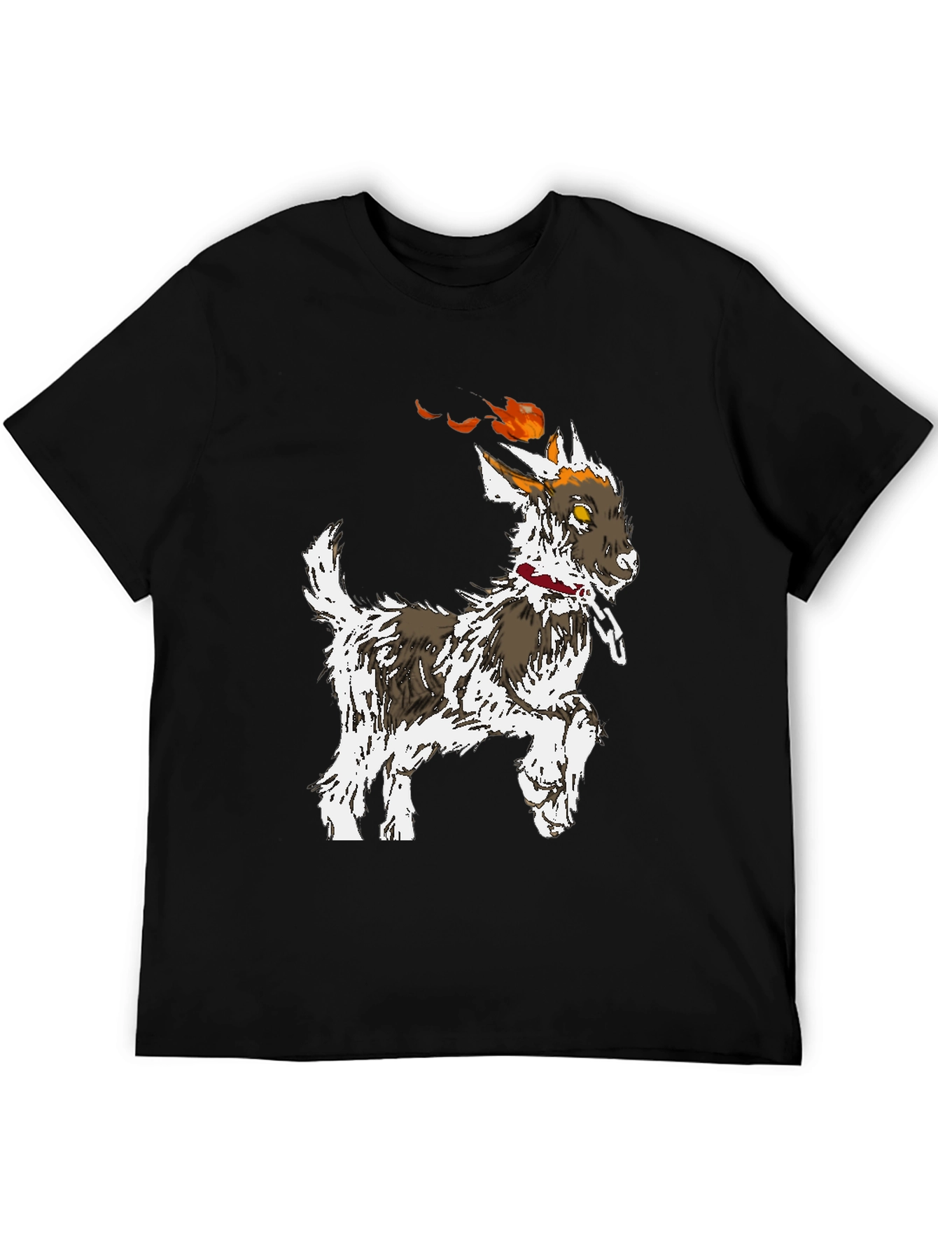 Flaming Goat Graphic T-Shirt - Unique Mens Tee