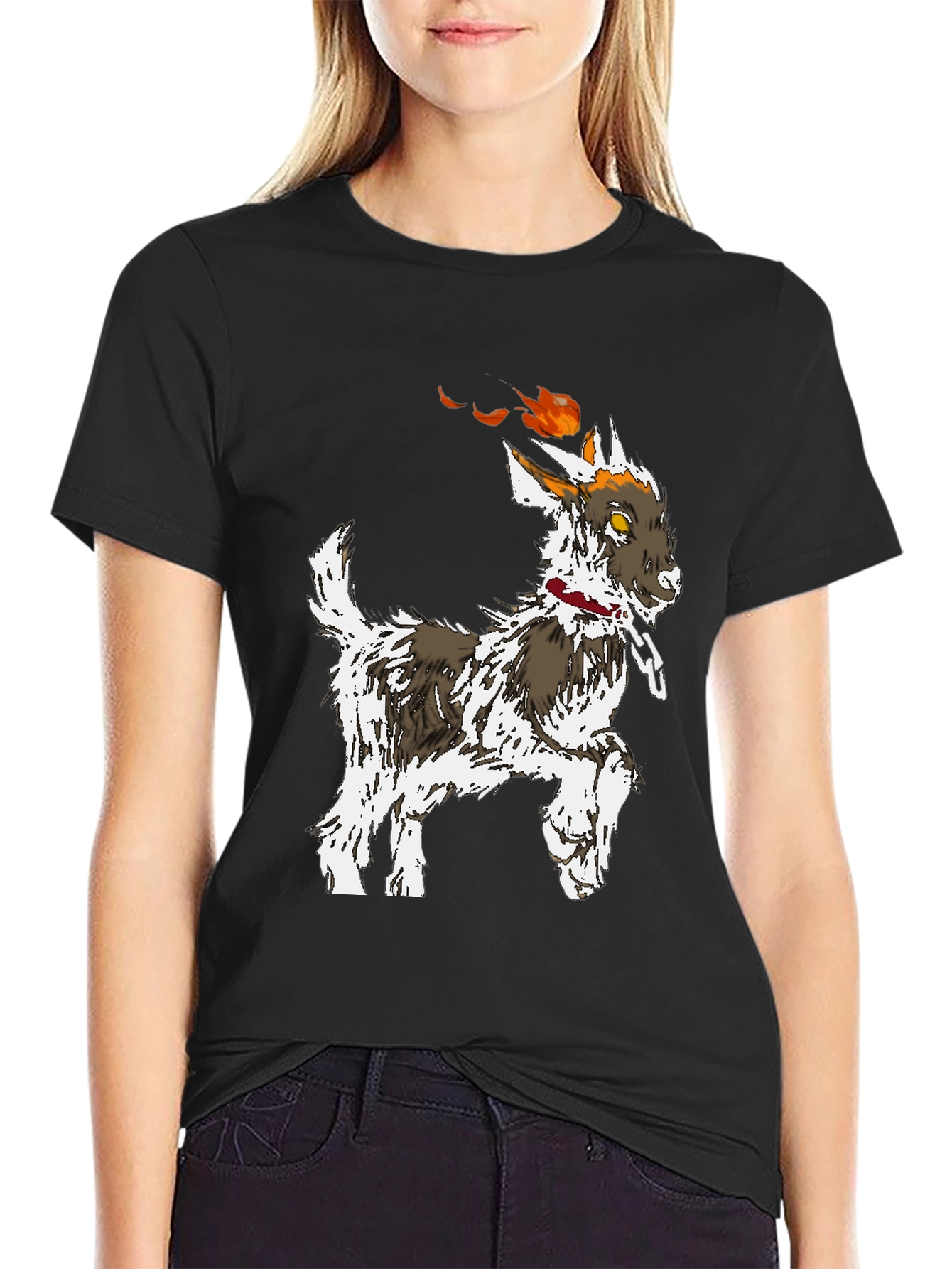 Flaming Goat Graphic T-Shirt - Unique Mens Tee
