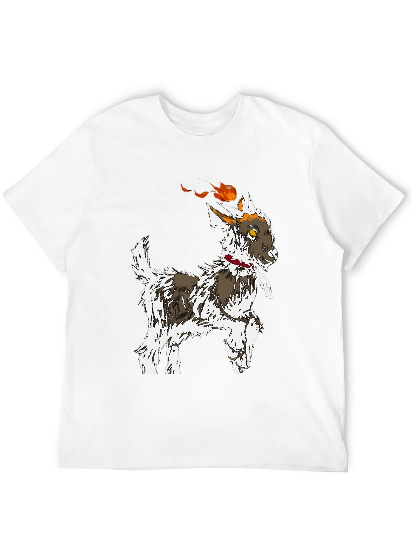 Flaming Goat Graphic T-Shirt - Unique Mens Tee