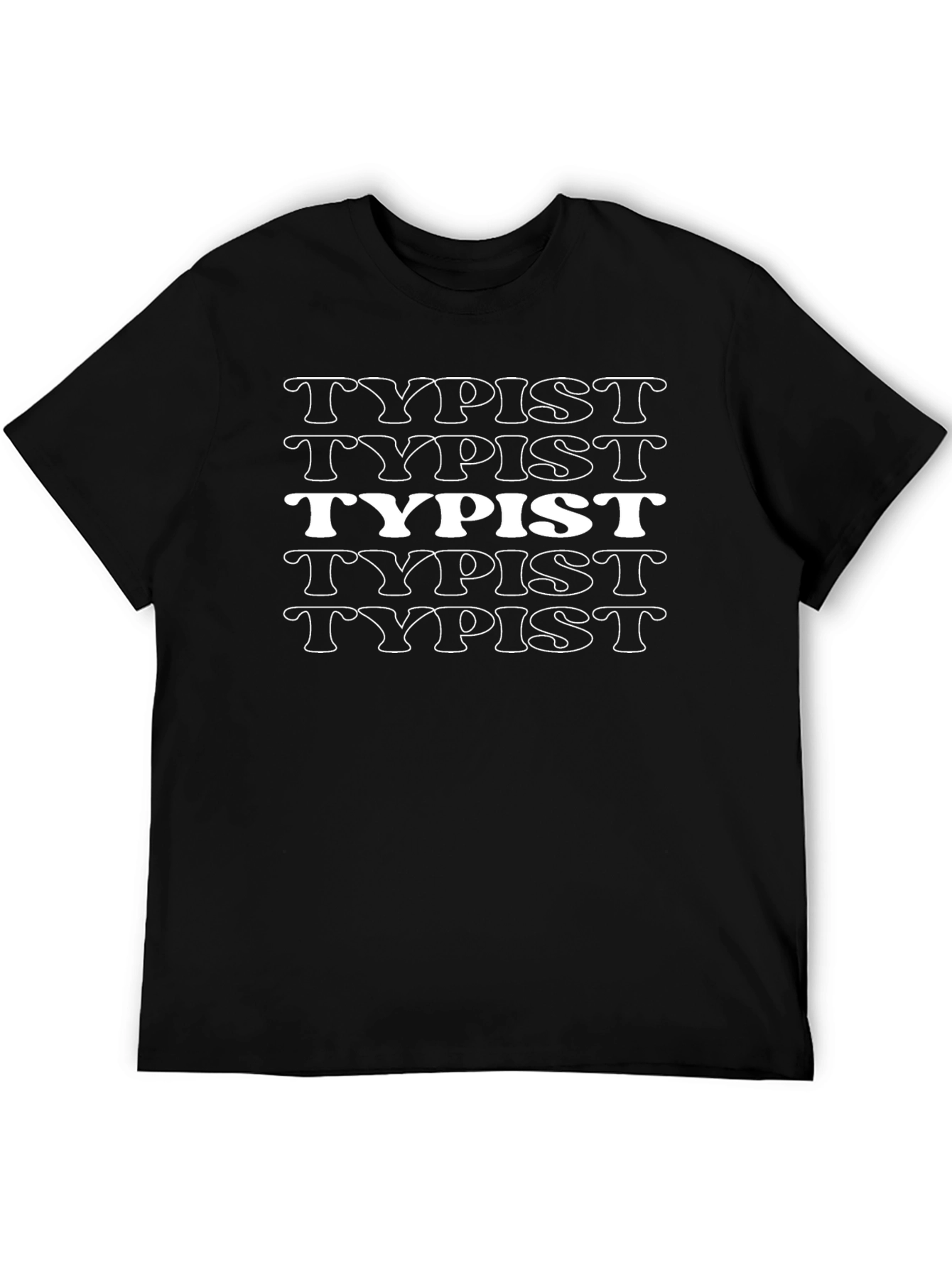 Typist T-Shirt - Retro Style Black Tee