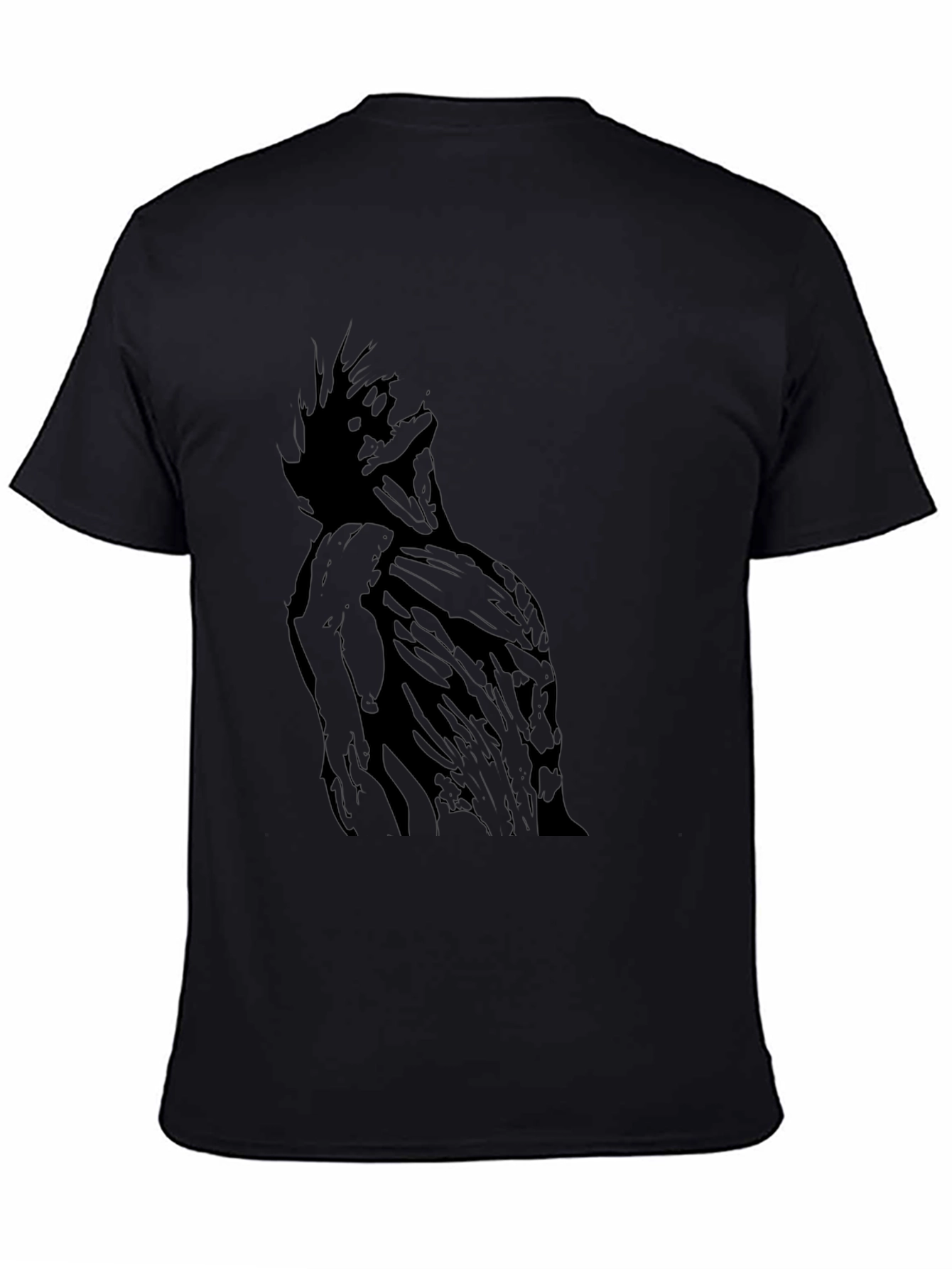 Black Graphic Tee - Abstract Figure Print