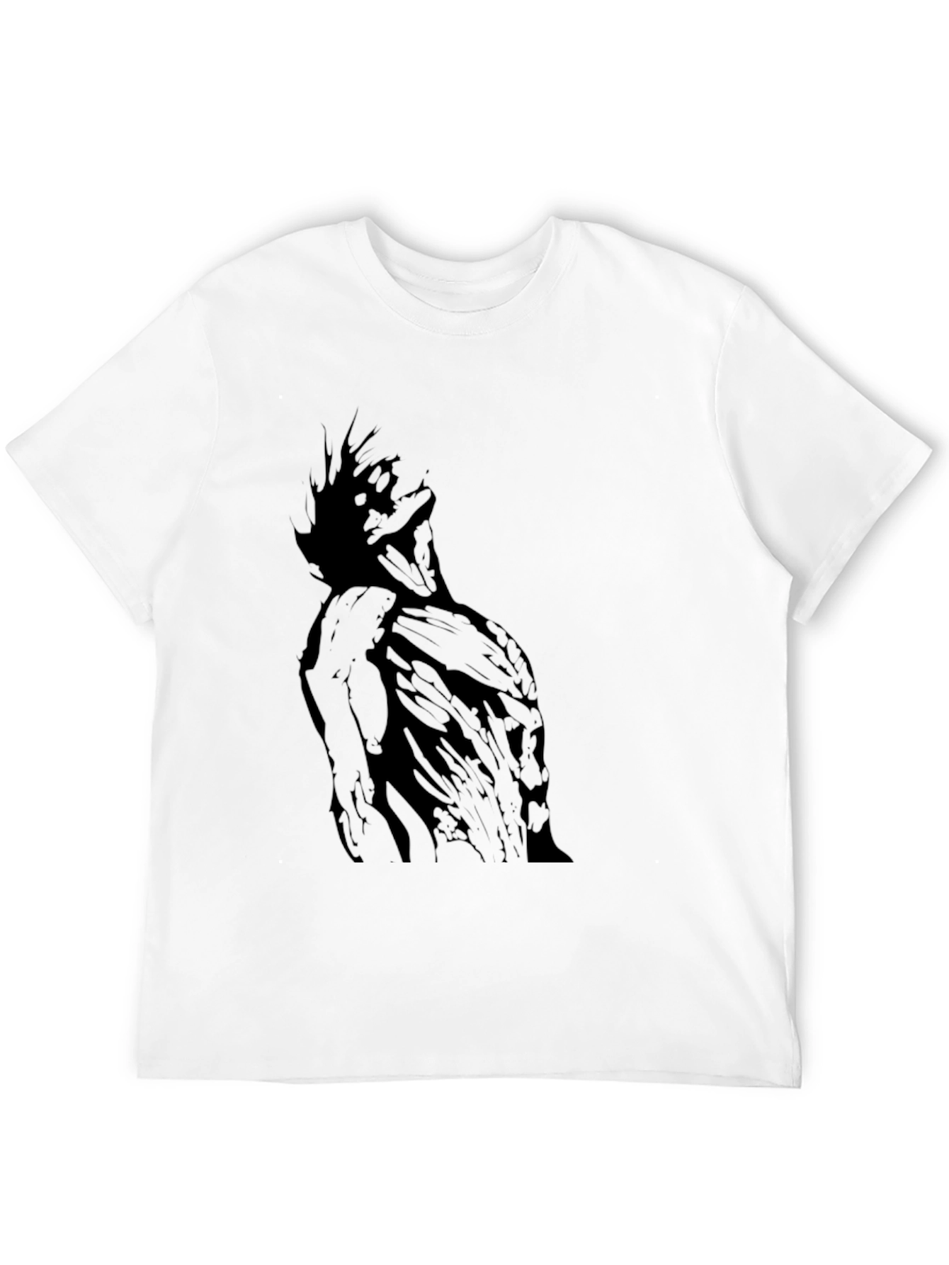 Black Graphic Tee - Abstract Figure Print