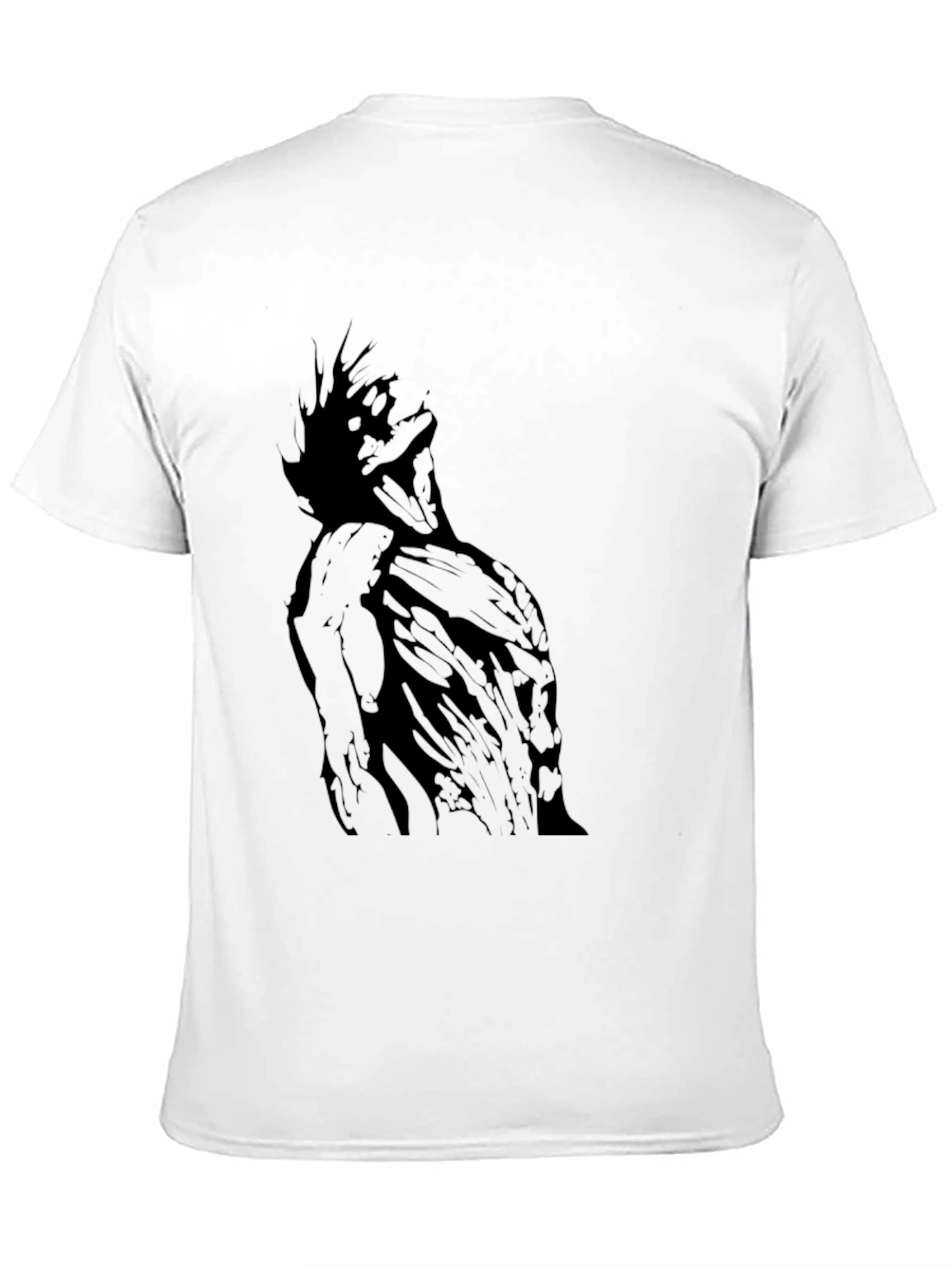 Black Graphic Tee - Abstract Figure Print