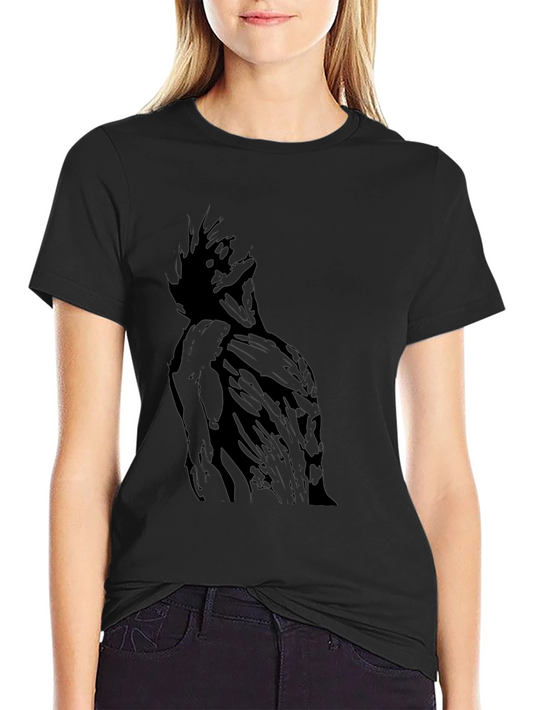Black Graphic Tee - Abstract Figure Print