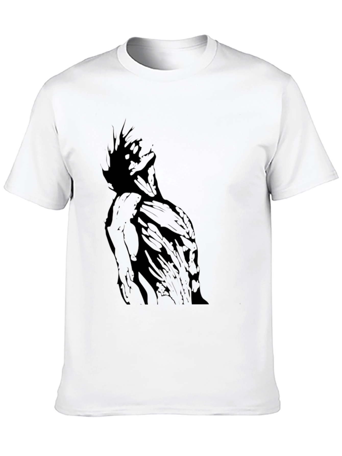 Black Graphic Tee - Abstract Figure Print
