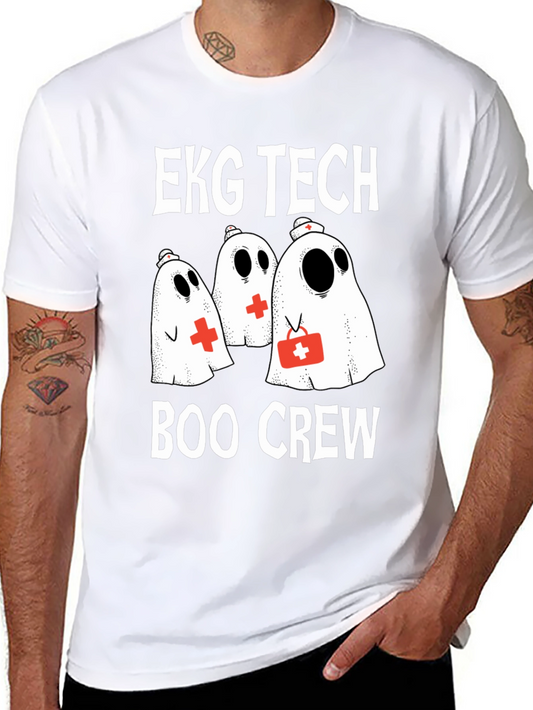 EKG Tech Boo Crew Ghost T-Shirt Halloween Nurse