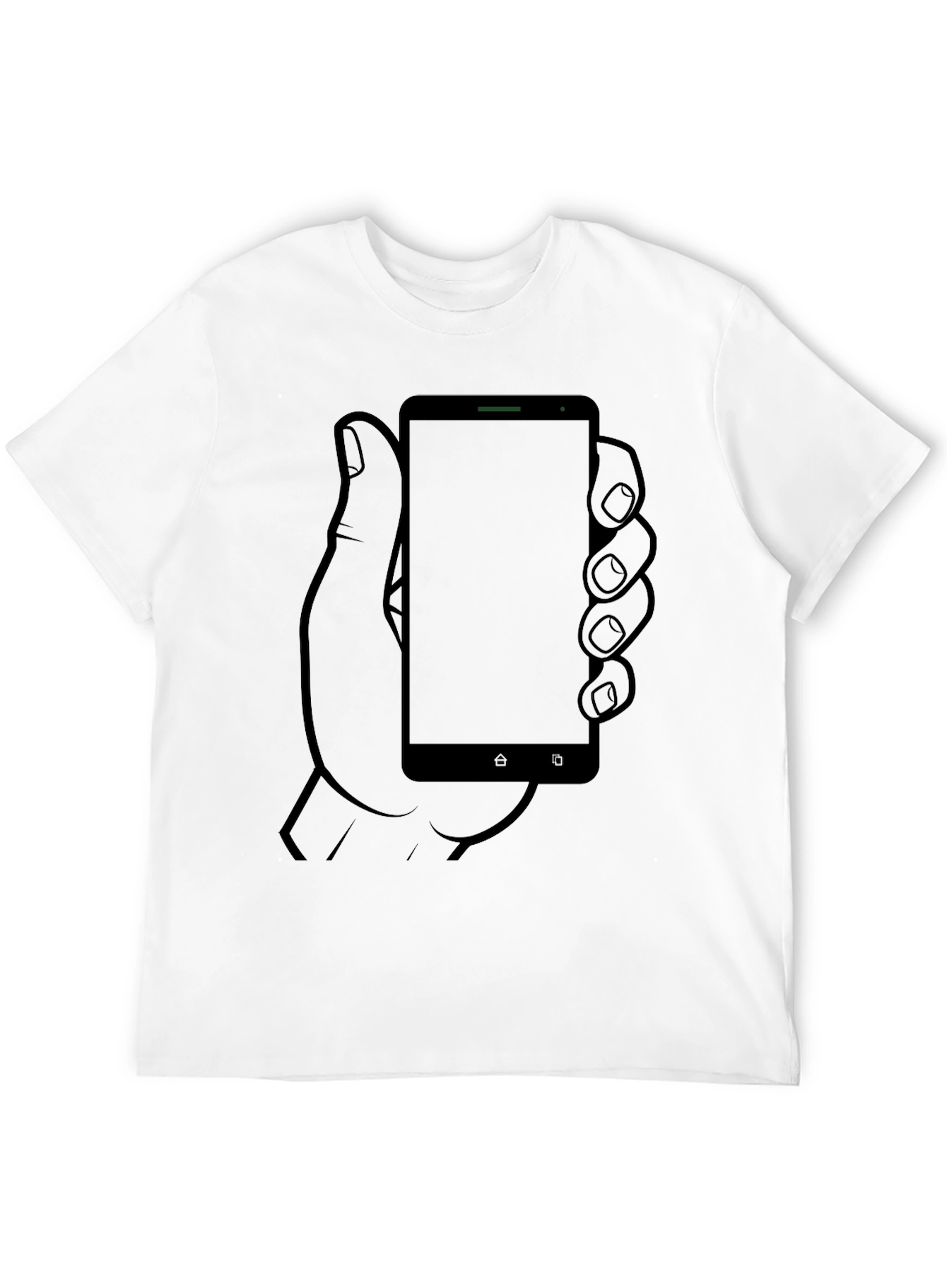 Smartphone Hand Graphic Tee - Cool Casual Black Shirt