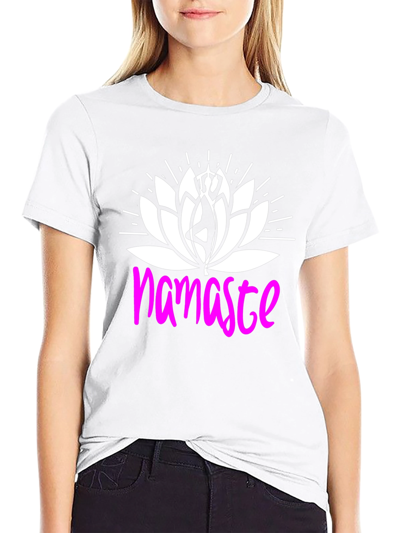 Namaste Lotus Flower Graphic T-Shirt
