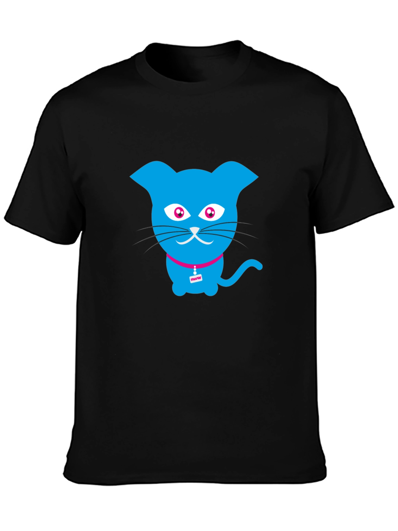 Blue Cat Graphic Tee - Trendy Casual Wear