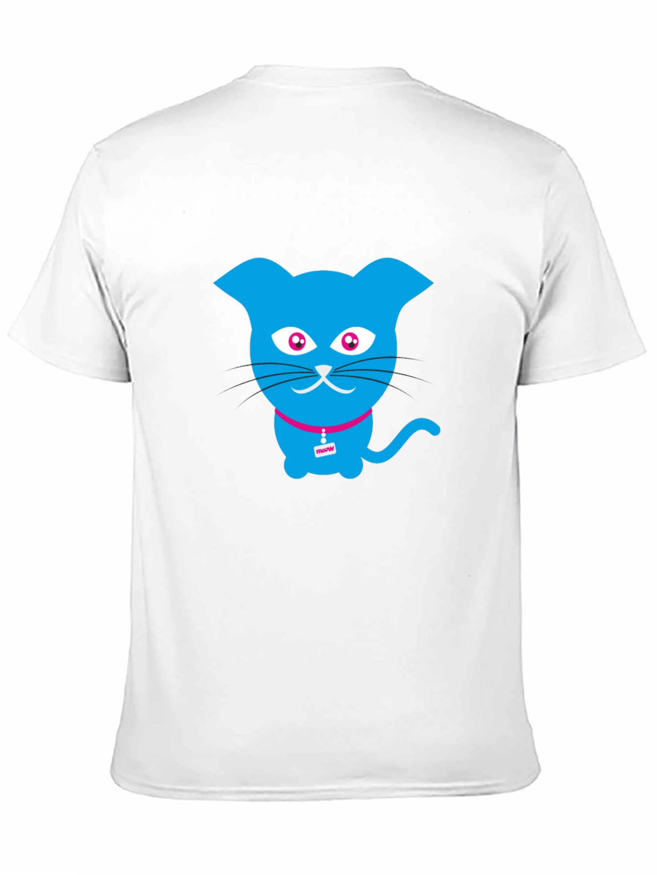 Blue Cat Graphic Tee - Trendy Casual Wear