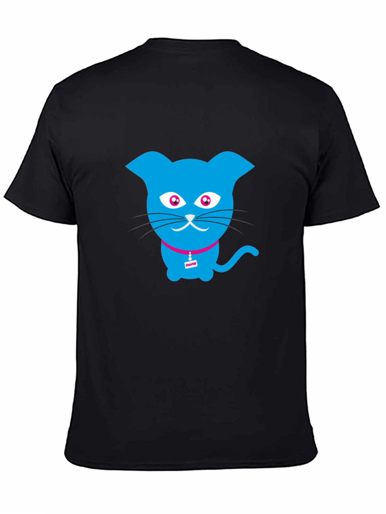 Blue Cat Graphic Tee - Trendy Casual Wear