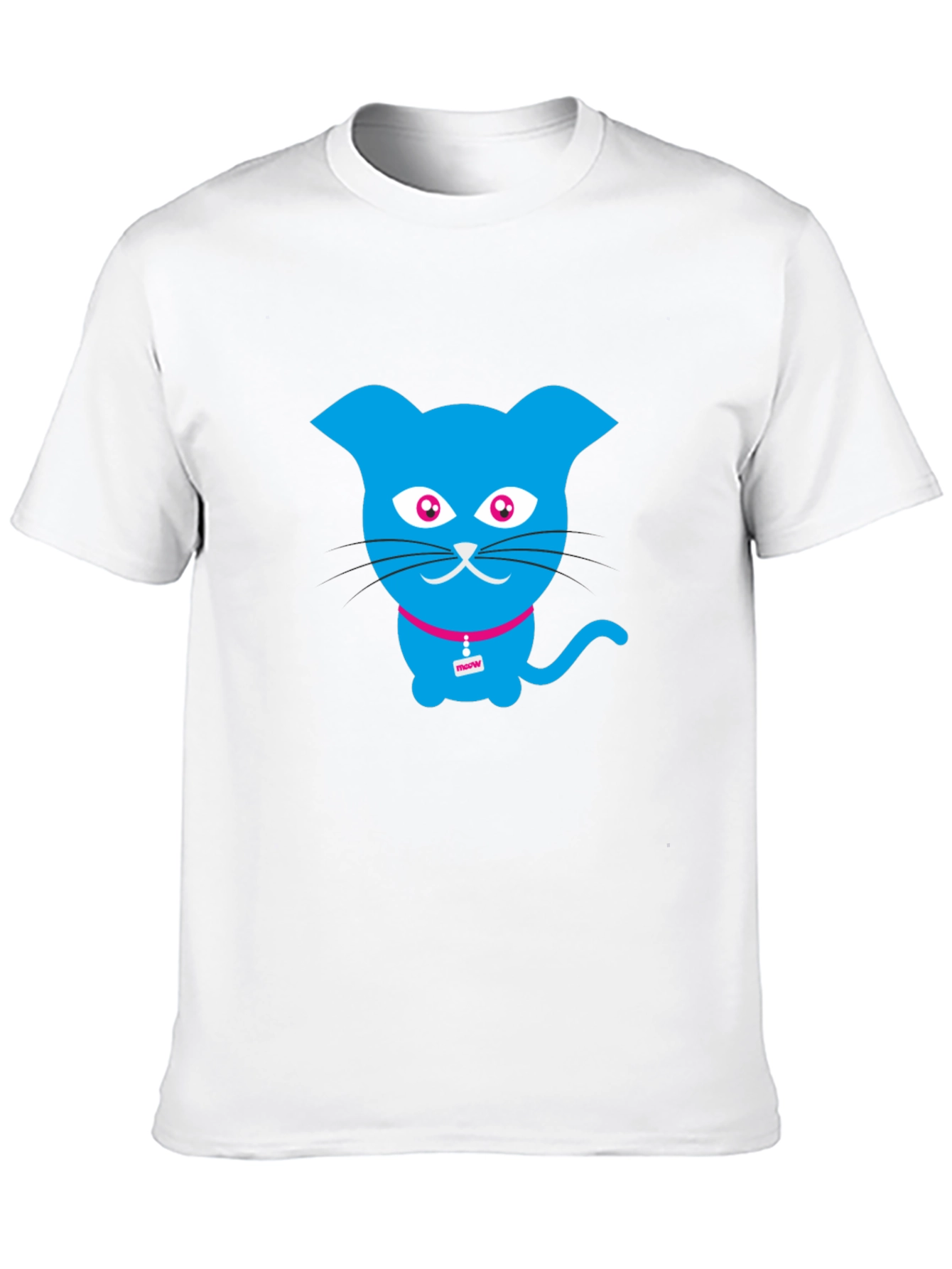 Blue Cat Graphic Tee - Trendy Casual Wear
