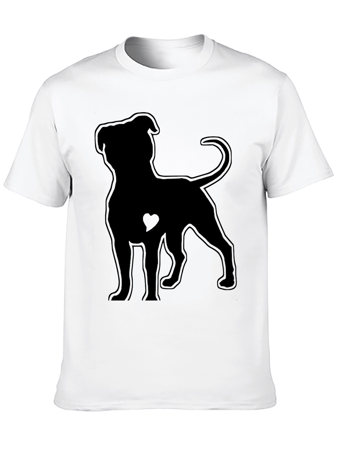 Pitbull Heart Silhouette Black T-Shirt