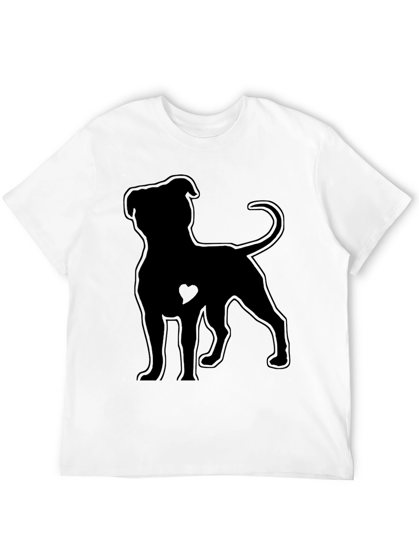 Pitbull Heart Silhouette Black T-Shirt