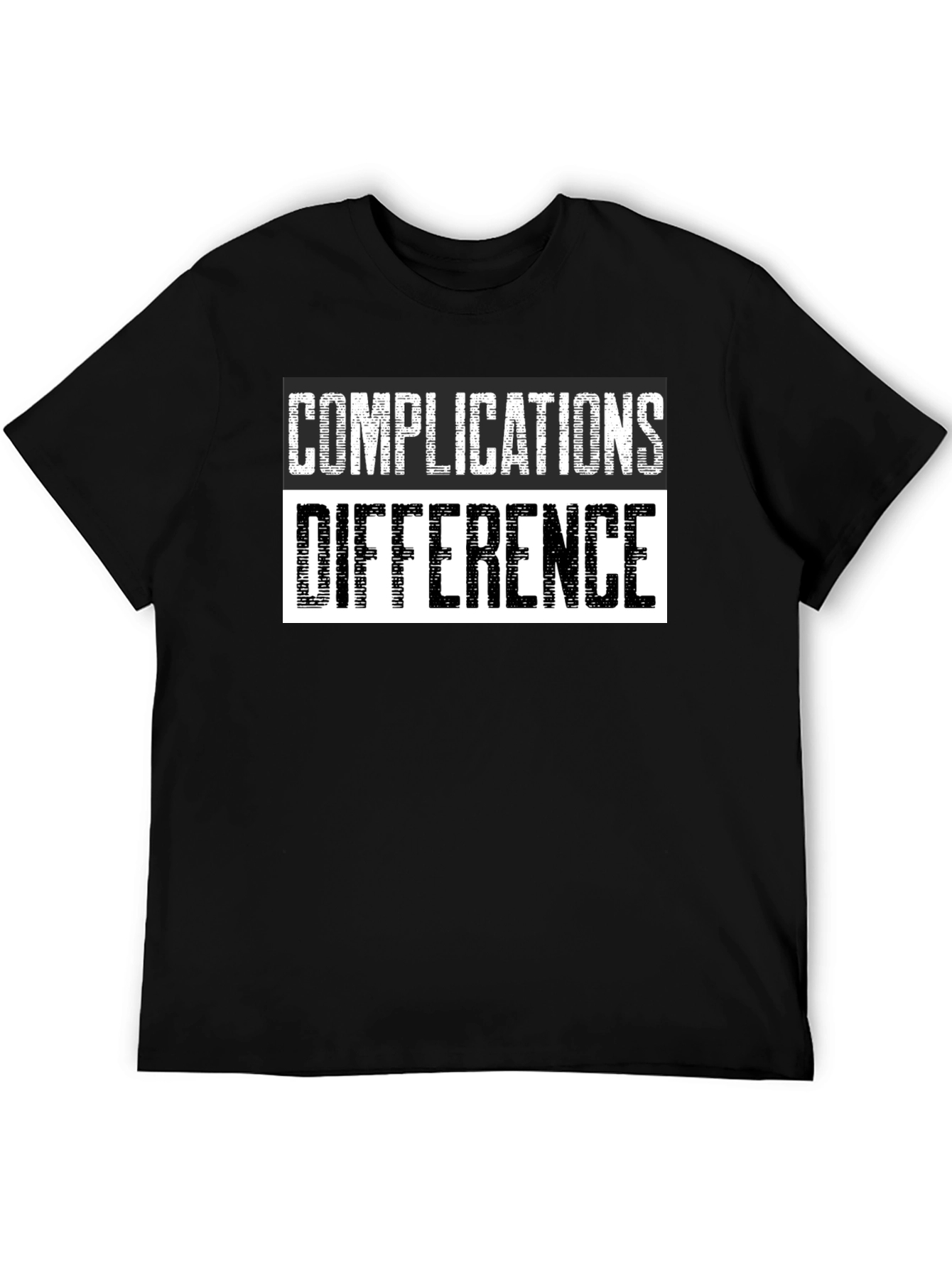 Complications Difference Graphic Tee - Black Cotton T-Shirt