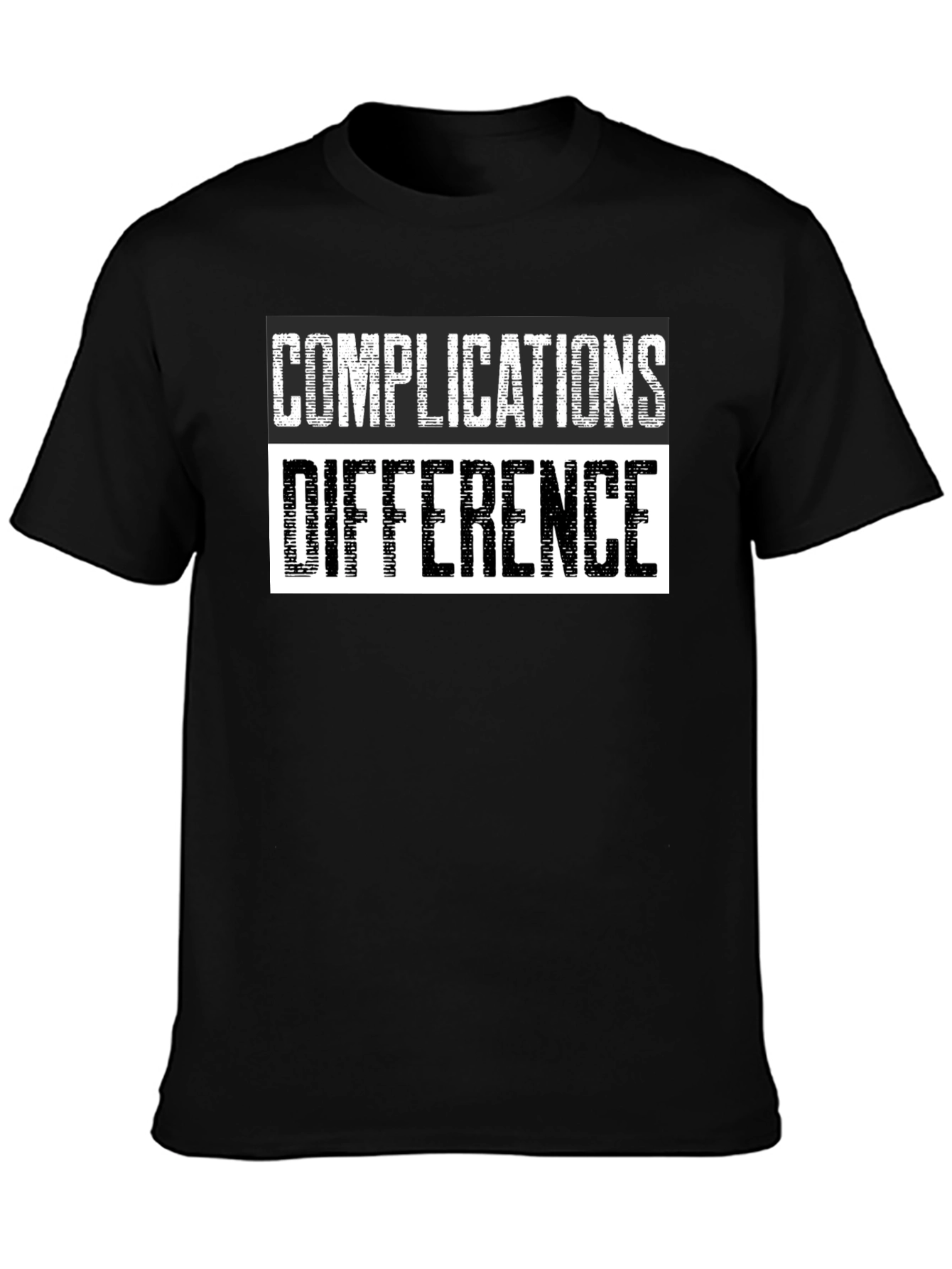 Complications Difference Graphic Tee - Black Cotton T-Shirt