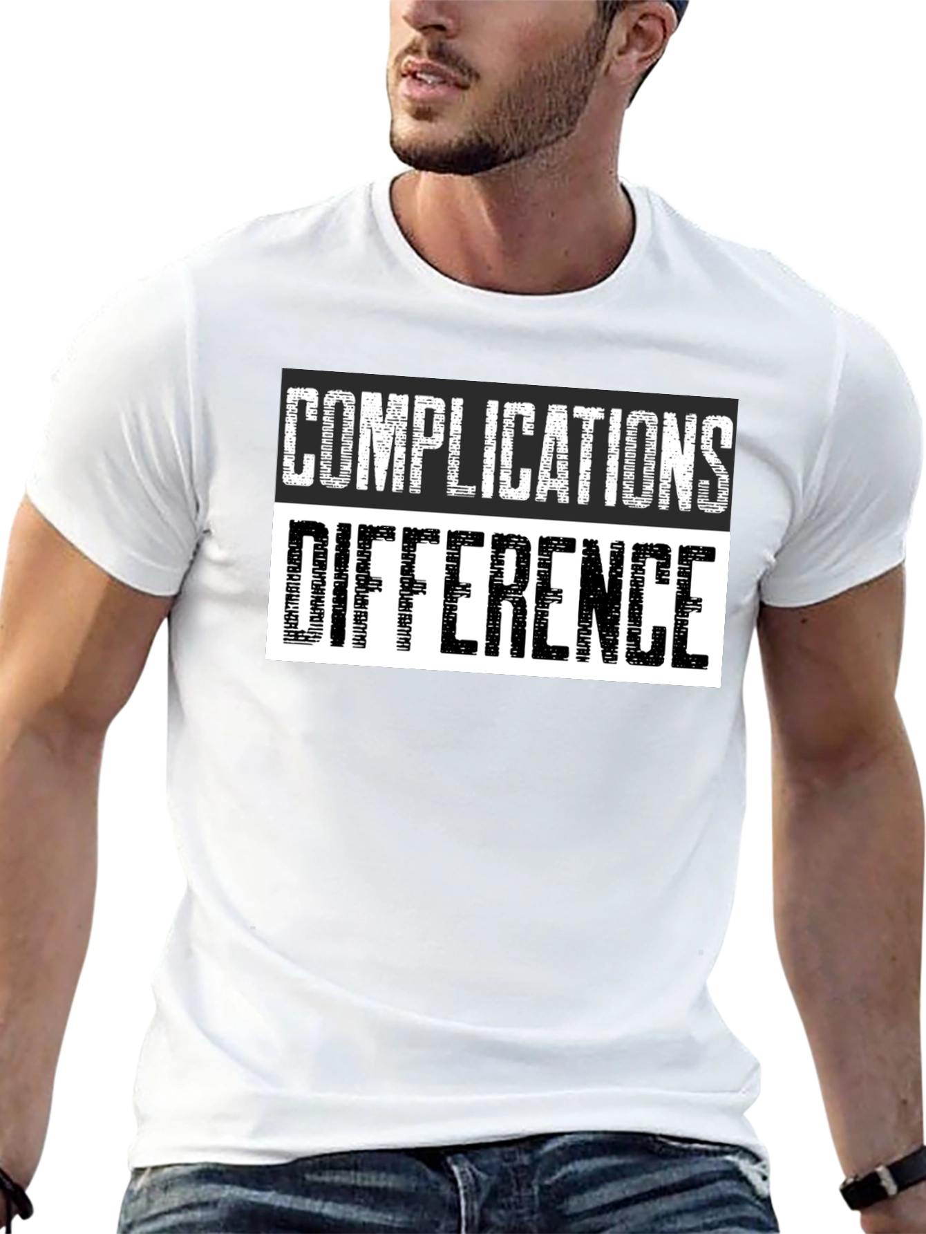 Complications Difference Graphic Tee - Black Cotton T-Shirt