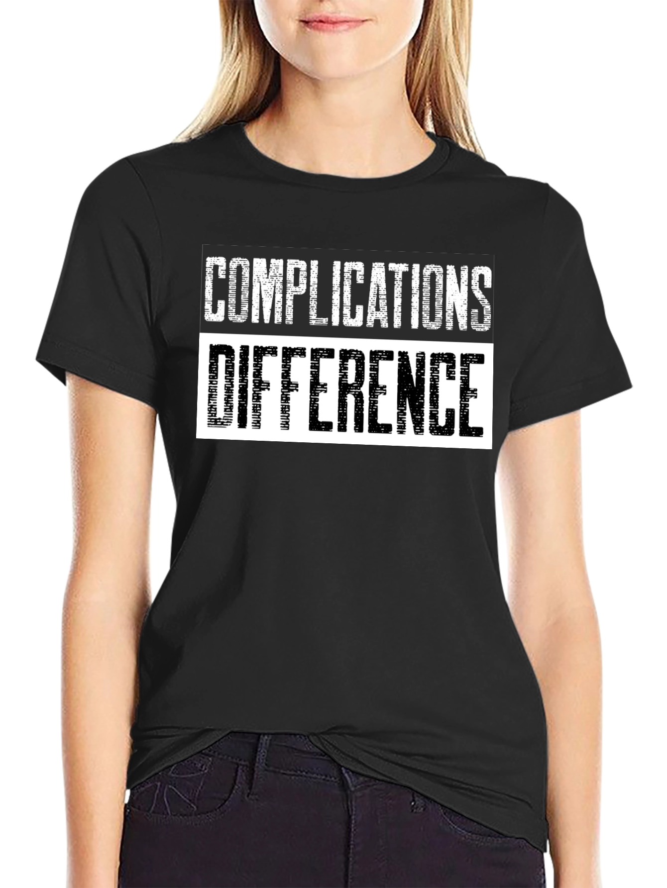 Complications Difference Graphic Tee - Black Cotton T-Shirt