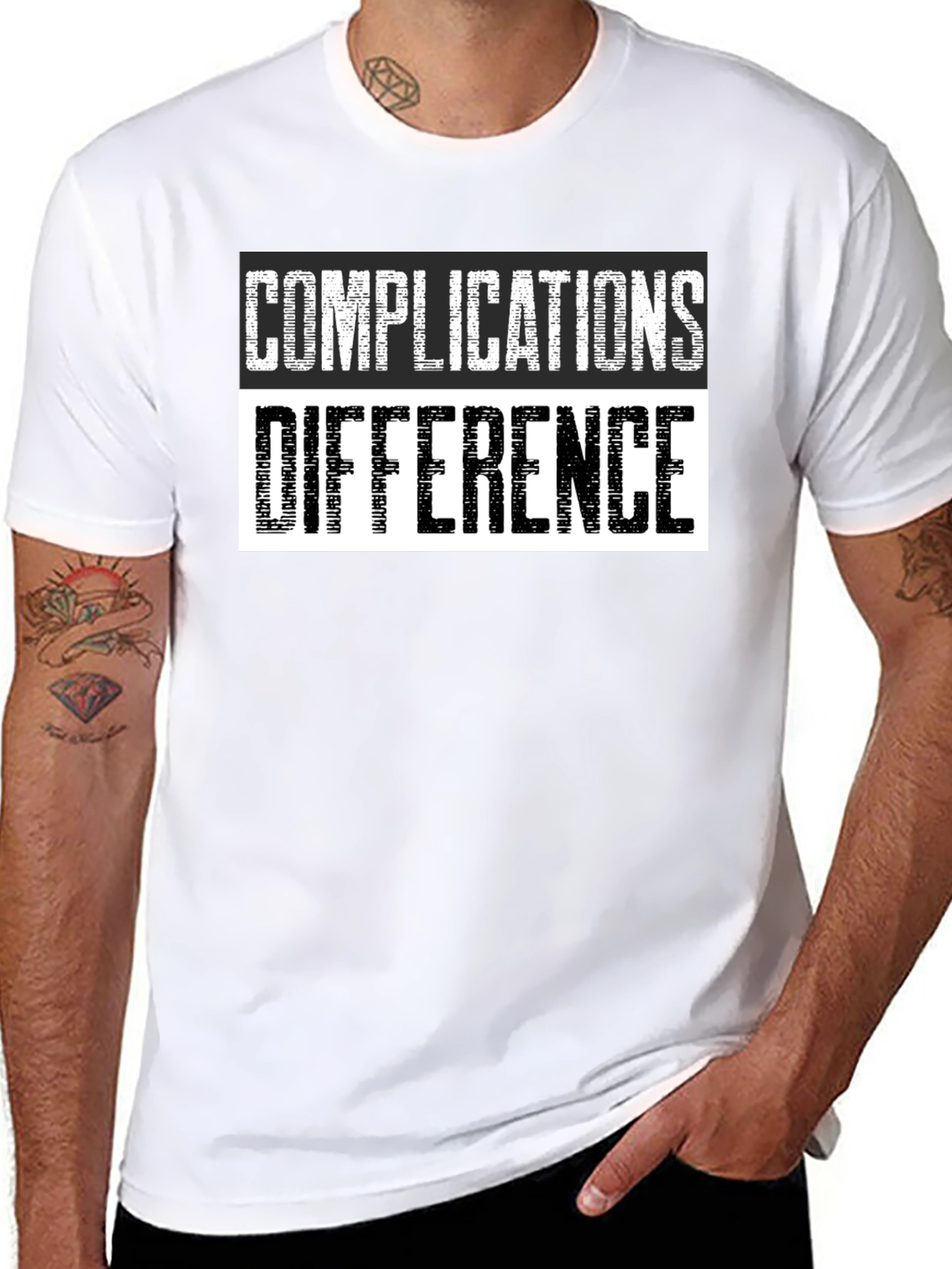 Complications Difference Graphic Tee - Black Cotton T-Shirt
