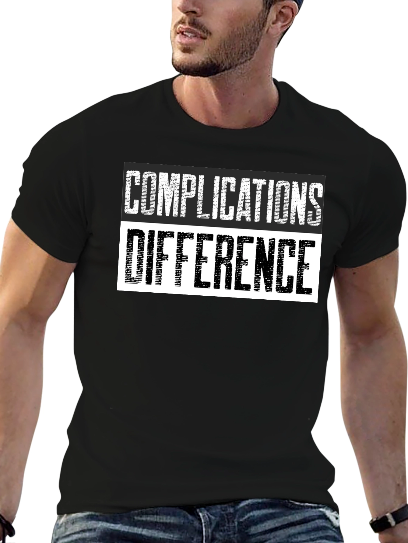Complications Difference Graphic Tee - Black Cotton T-Shirt