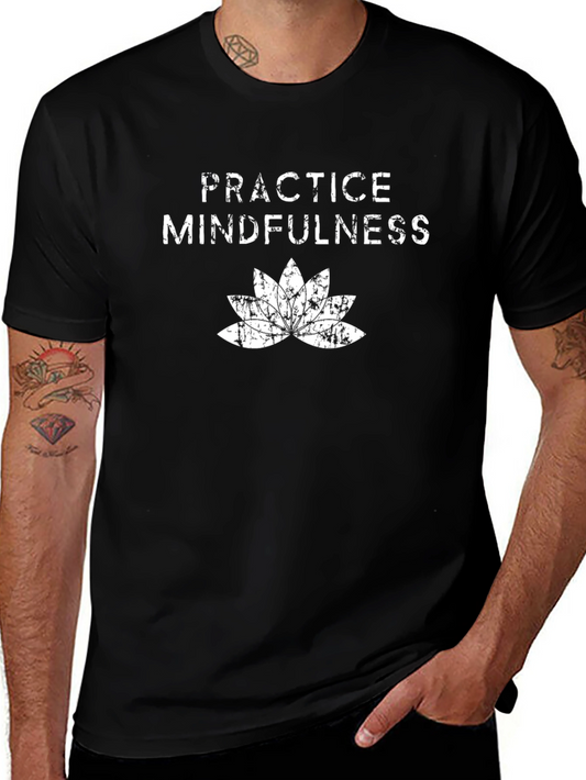 Mindfulness Lotus Graphic T-Shirt - Black