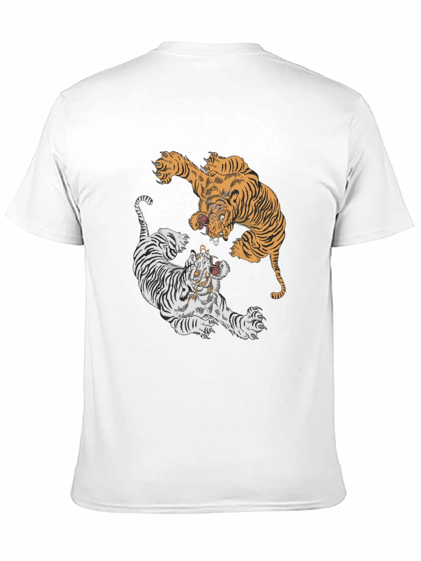 Tiger Yin Yang Graphic Tee - Black Cotton T-Shirt