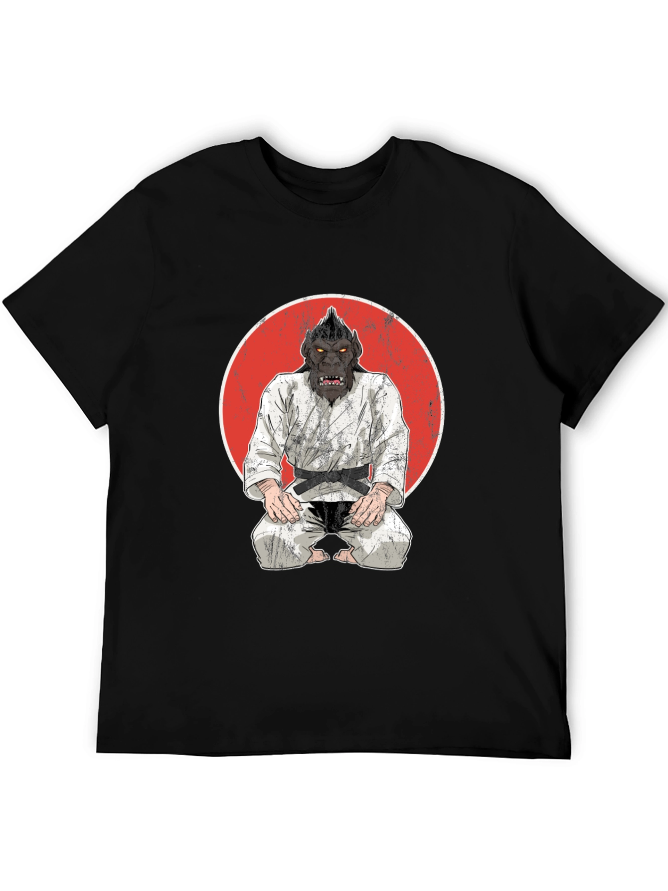 Martial Arts Gorilla Graphic Tee - Black