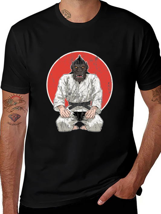 Martial Arts Gorilla Graphic Tee - Black