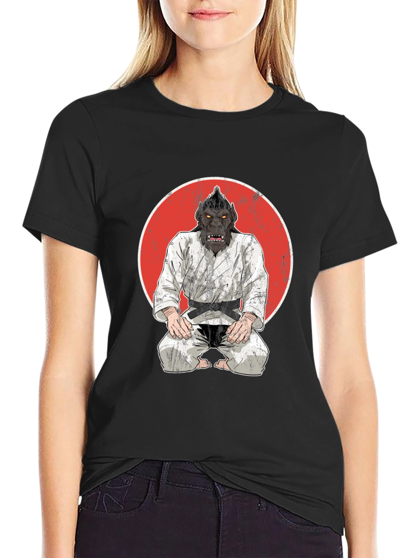 Martial Arts Gorilla Graphic Tee - Black