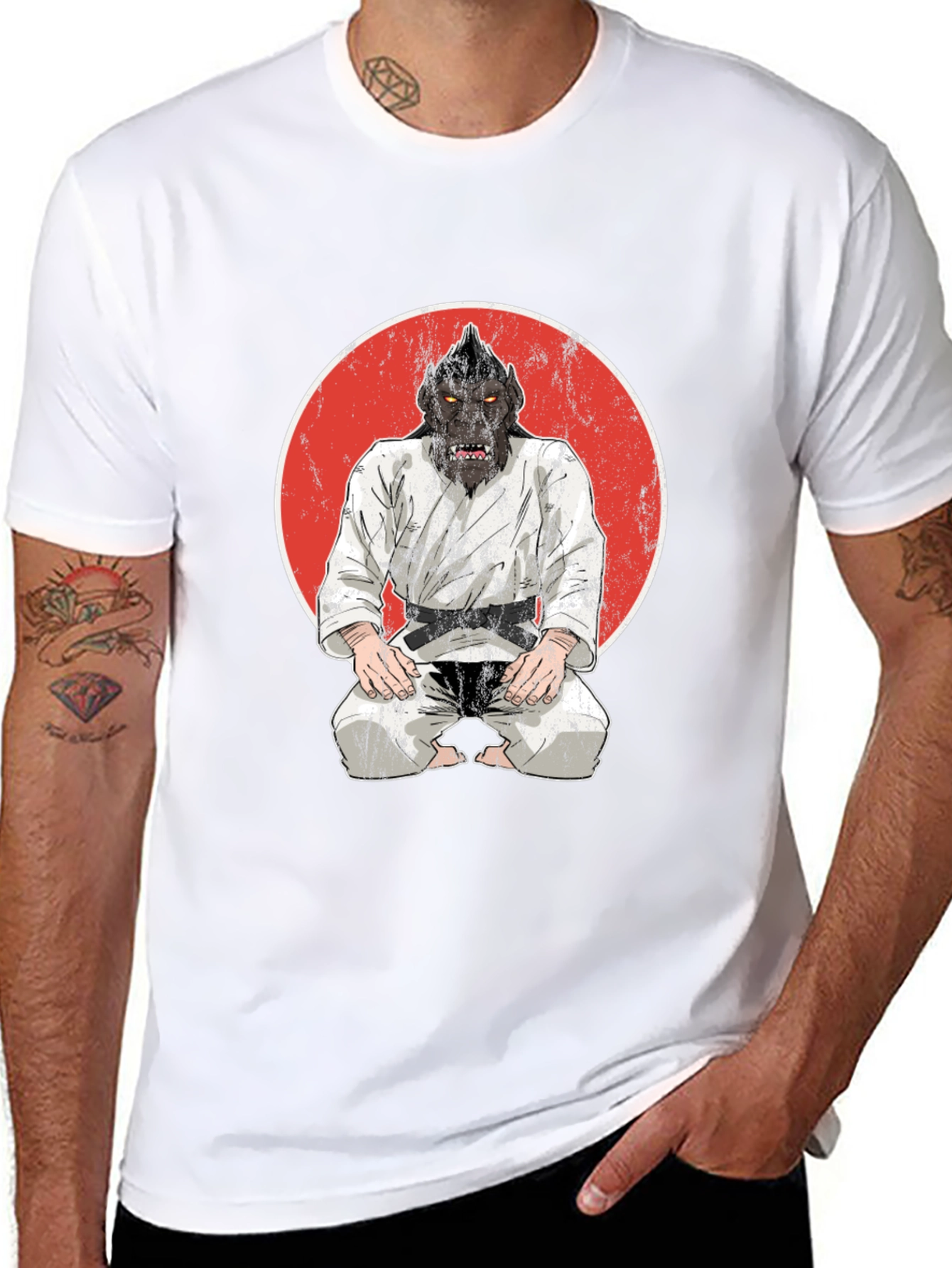 Martial Arts Gorilla Graphic Tee - Black