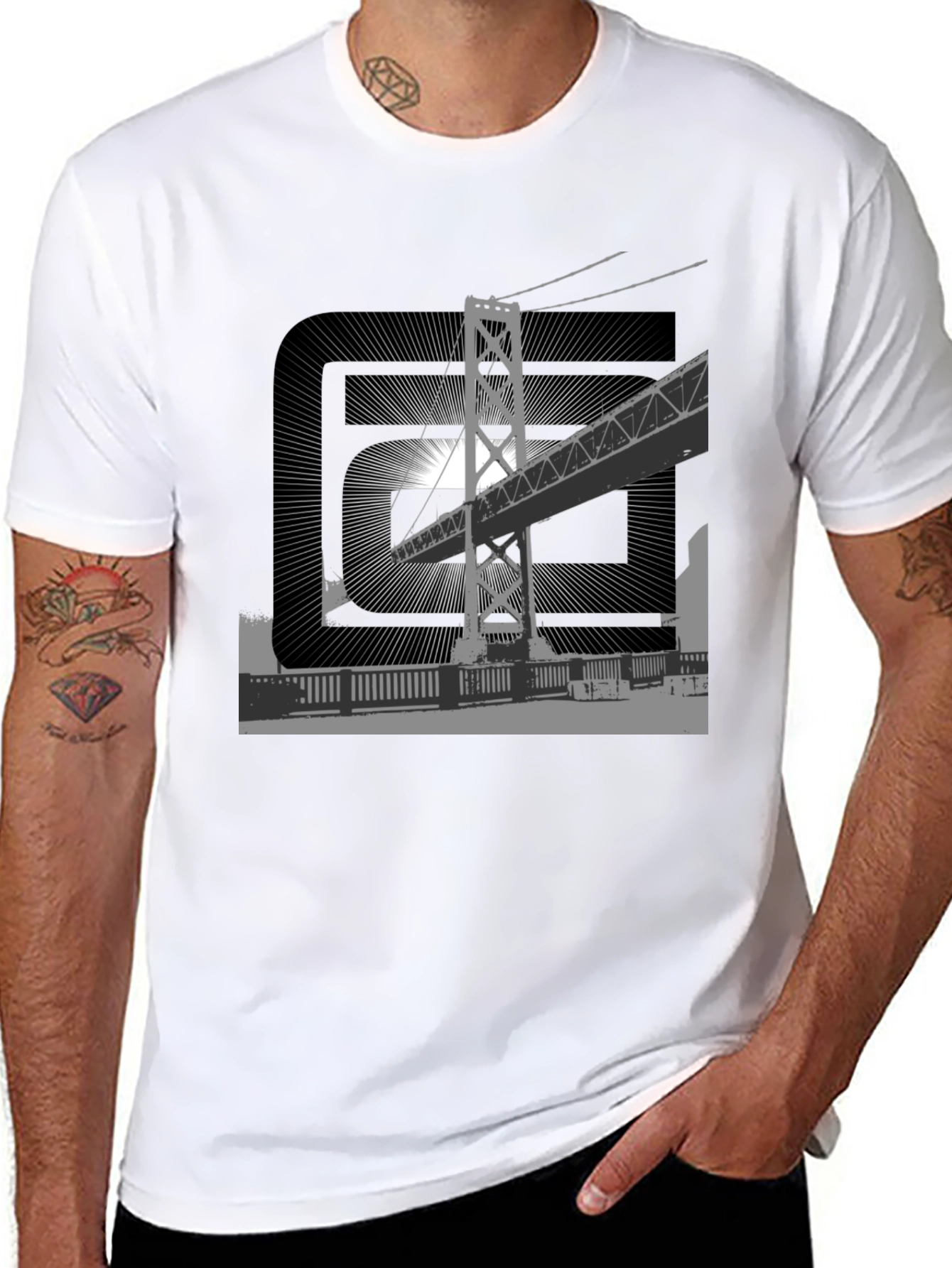 Urban Bridge Graphic Tee - Black