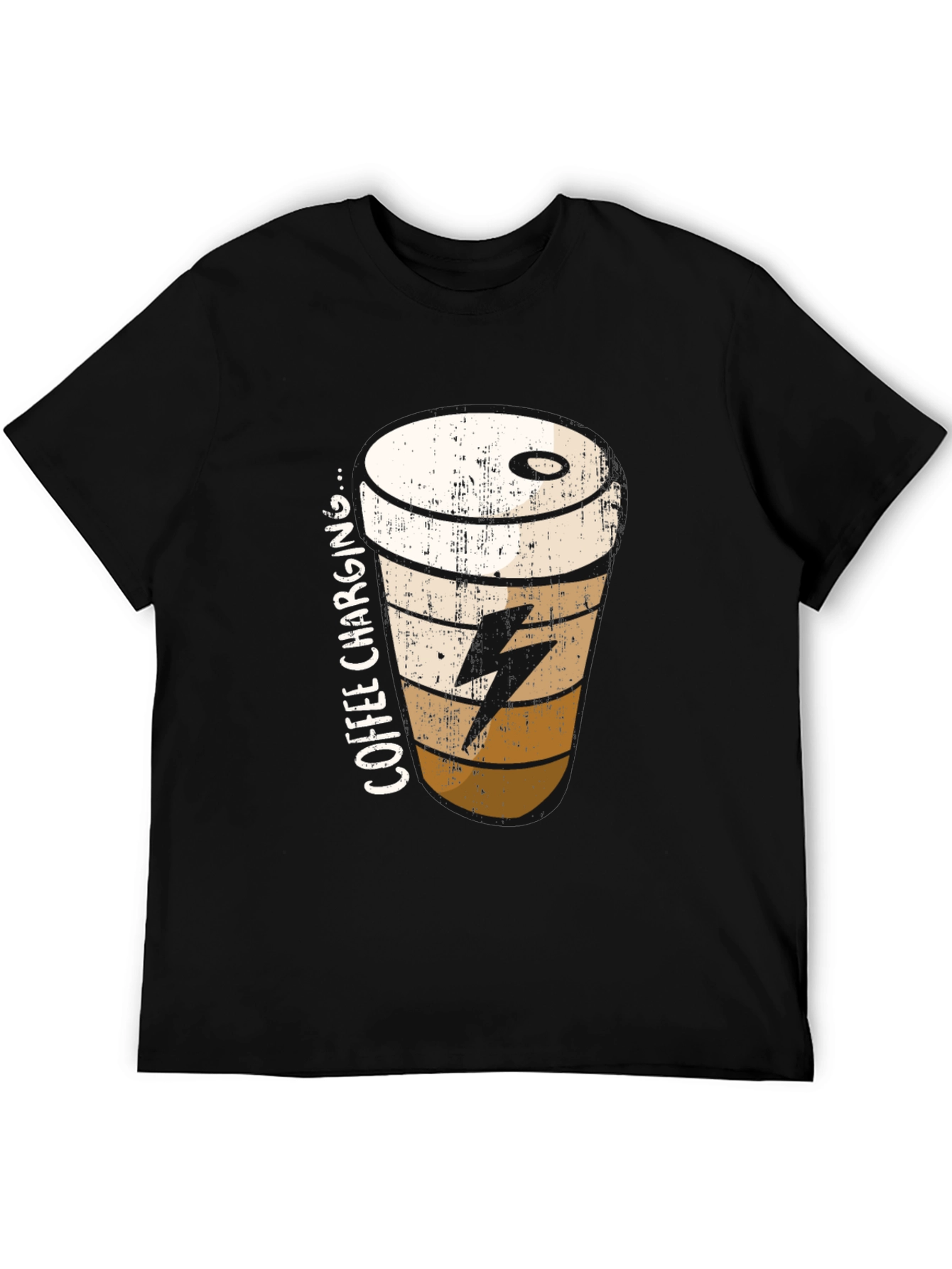 Coffee Charging T-Shirt - Black Unisex Tee