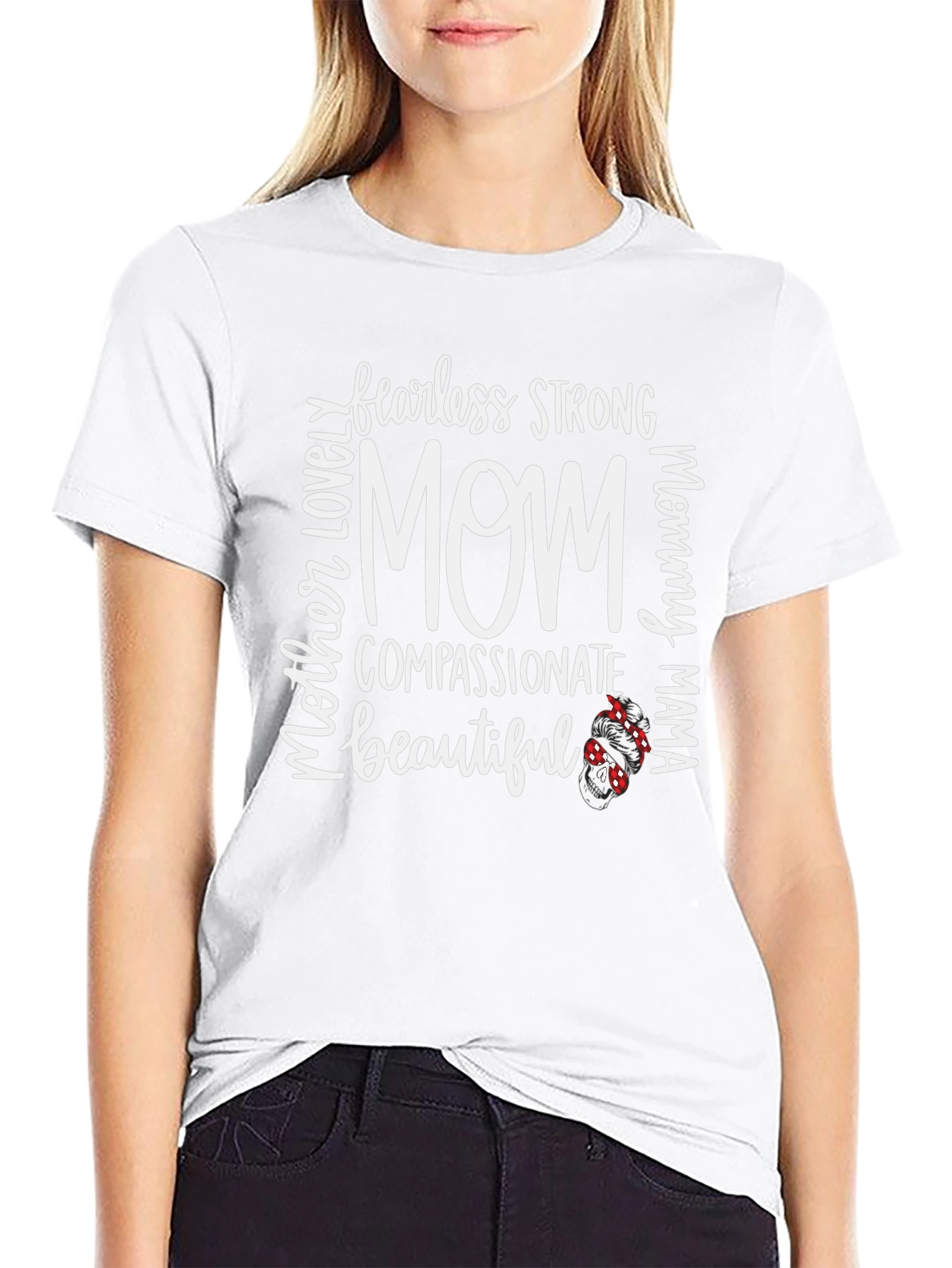 Fearless Strong Mom Graphic Tee - Black