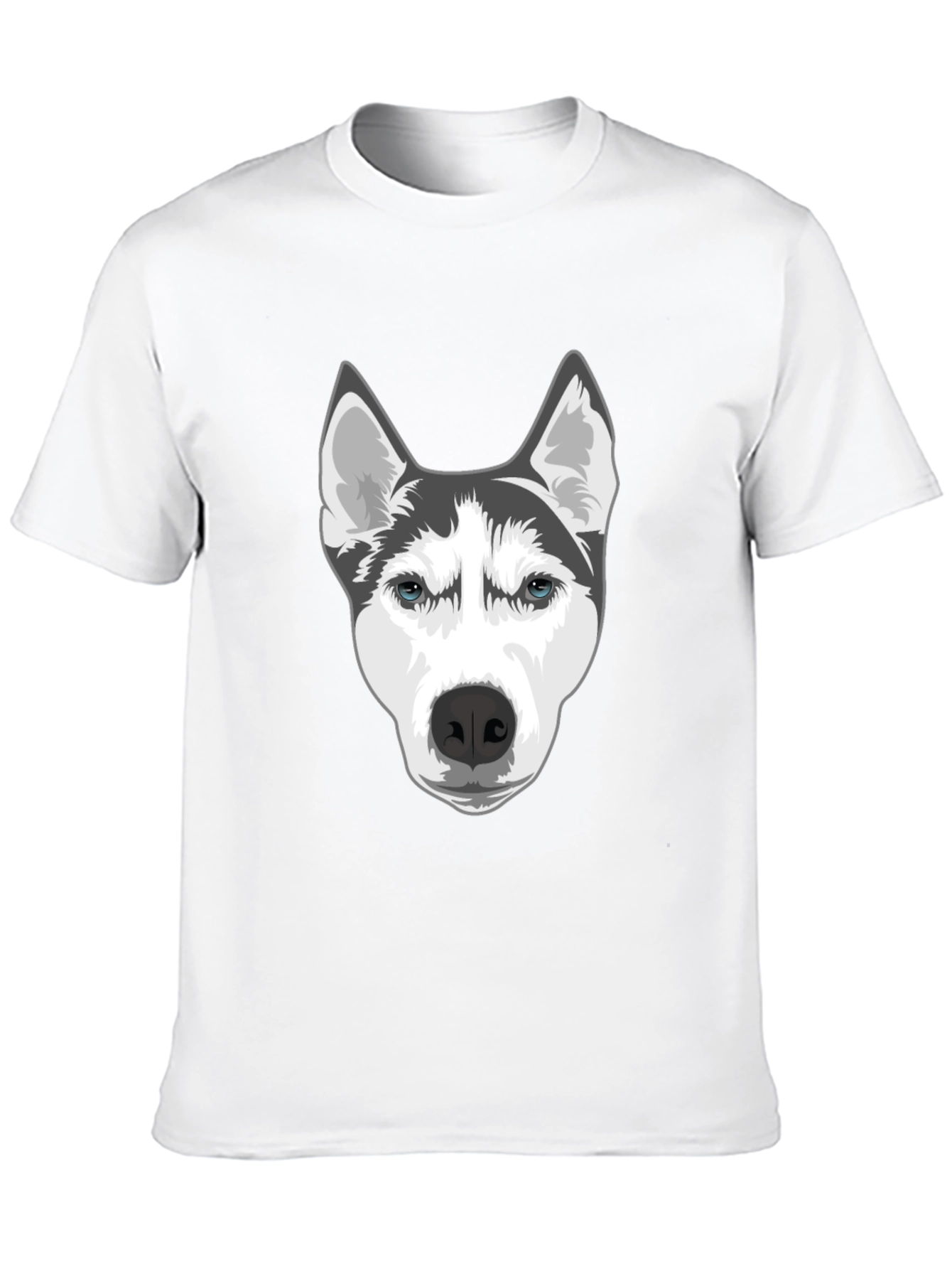 Husky Dog Graphic T-Shirt - Black Cotton Blend Tee