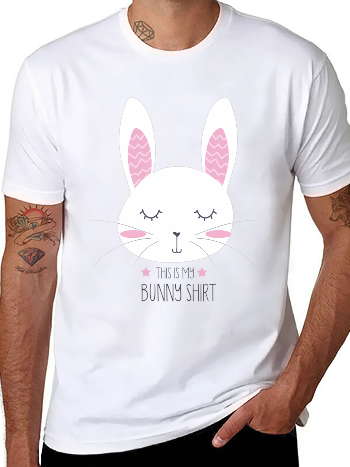 Cute Bunny Shirt - Easter Apparel for Men