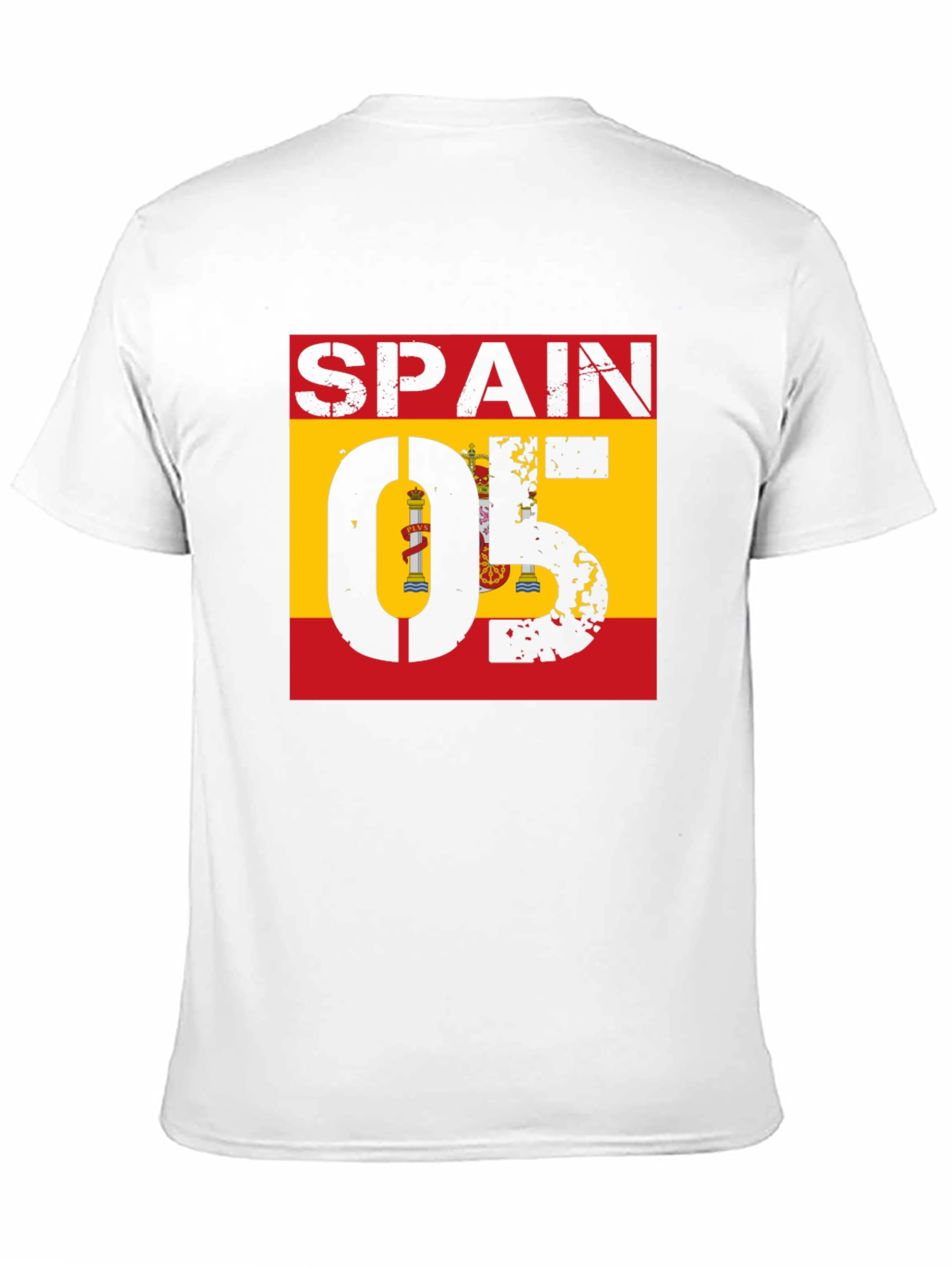 Spain 05 Flag Graphic Tee - Black Cotton Shirt