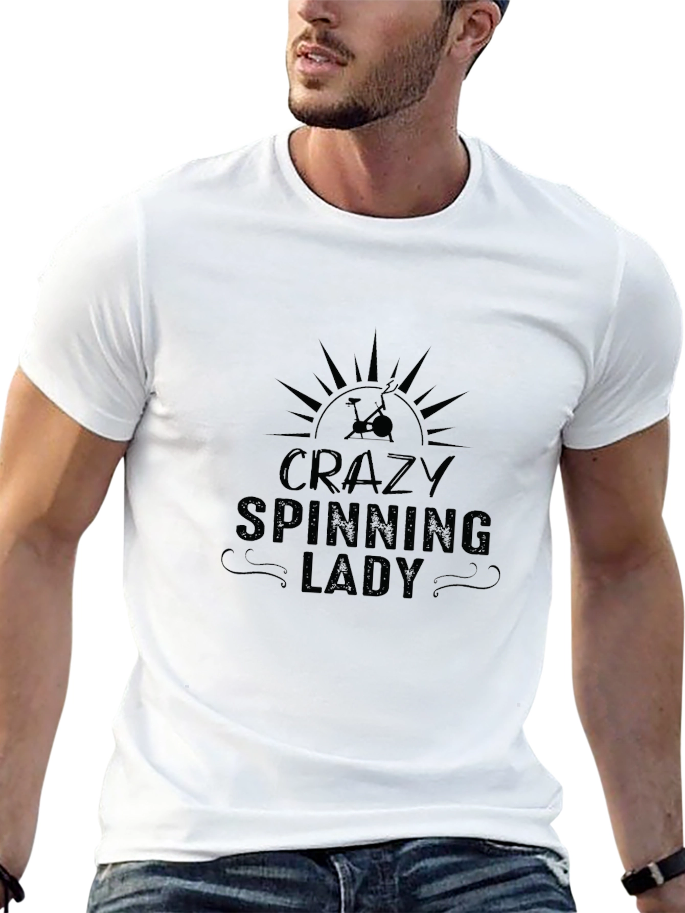 Crazy Spinning Lady T-Shirt - Indoor Cycling Apparel