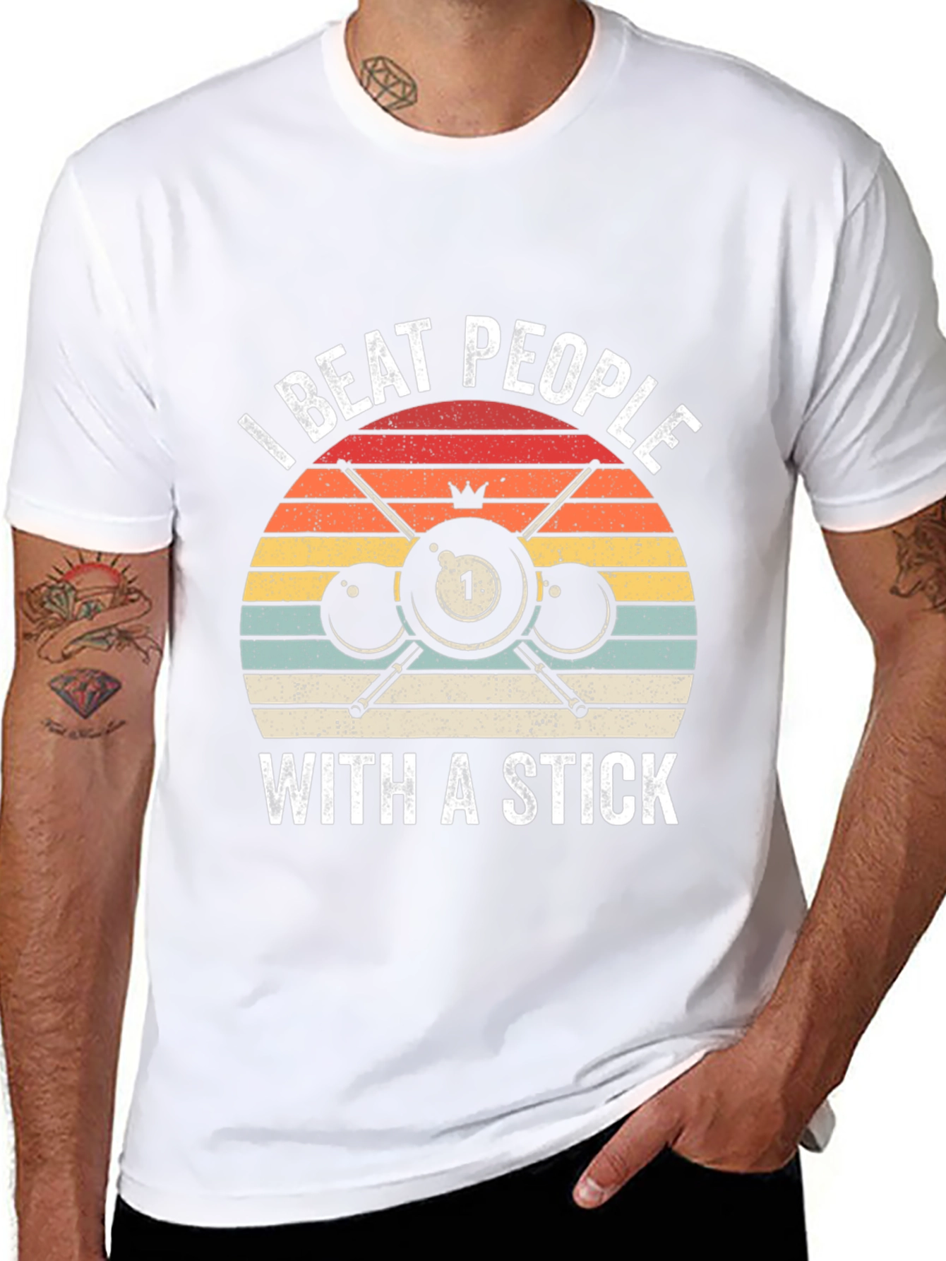 I Beat People With A Stick Billiards T-Shirt