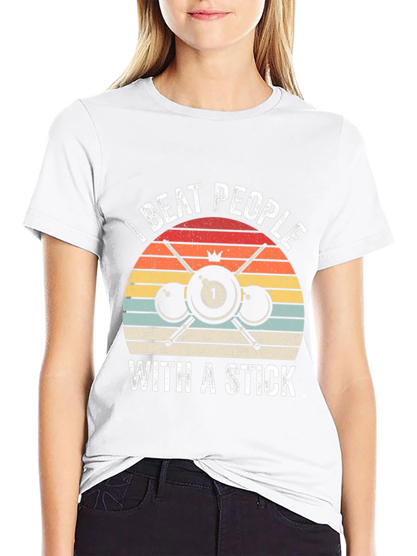 I Beat People With A Stick Billiards T-Shirt