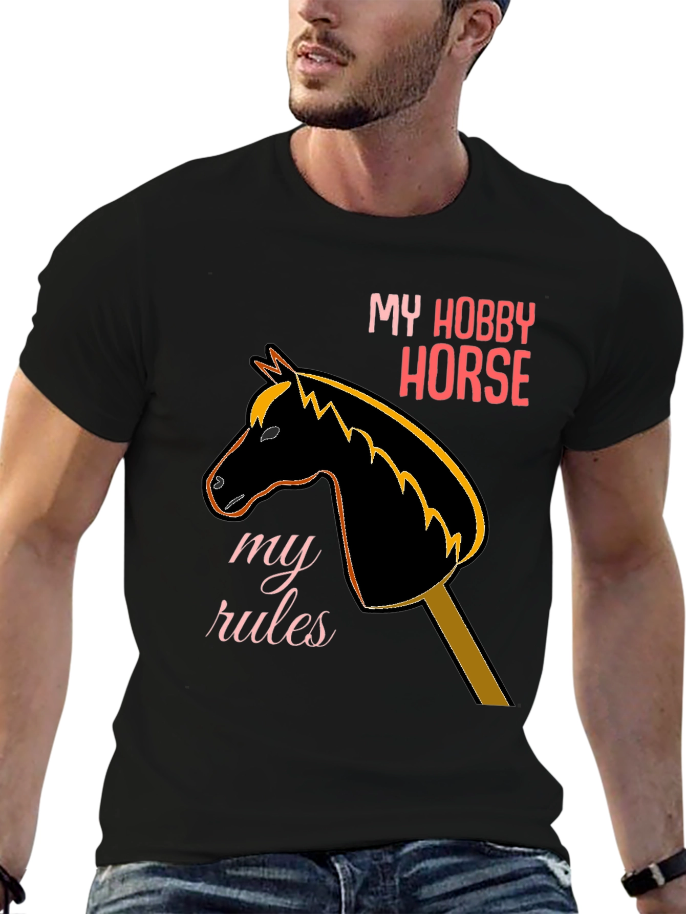 My Hobby Horse T-Shirt - Black Unique Design