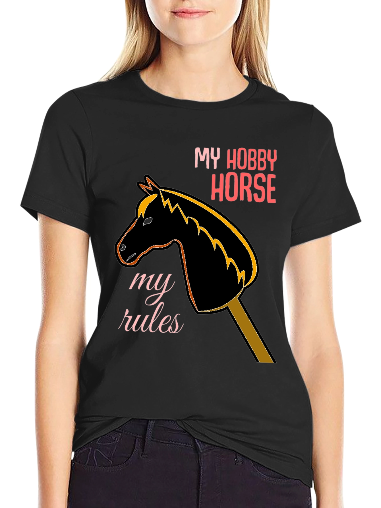 My Hobby Horse T-Shirt - Black Unique Design