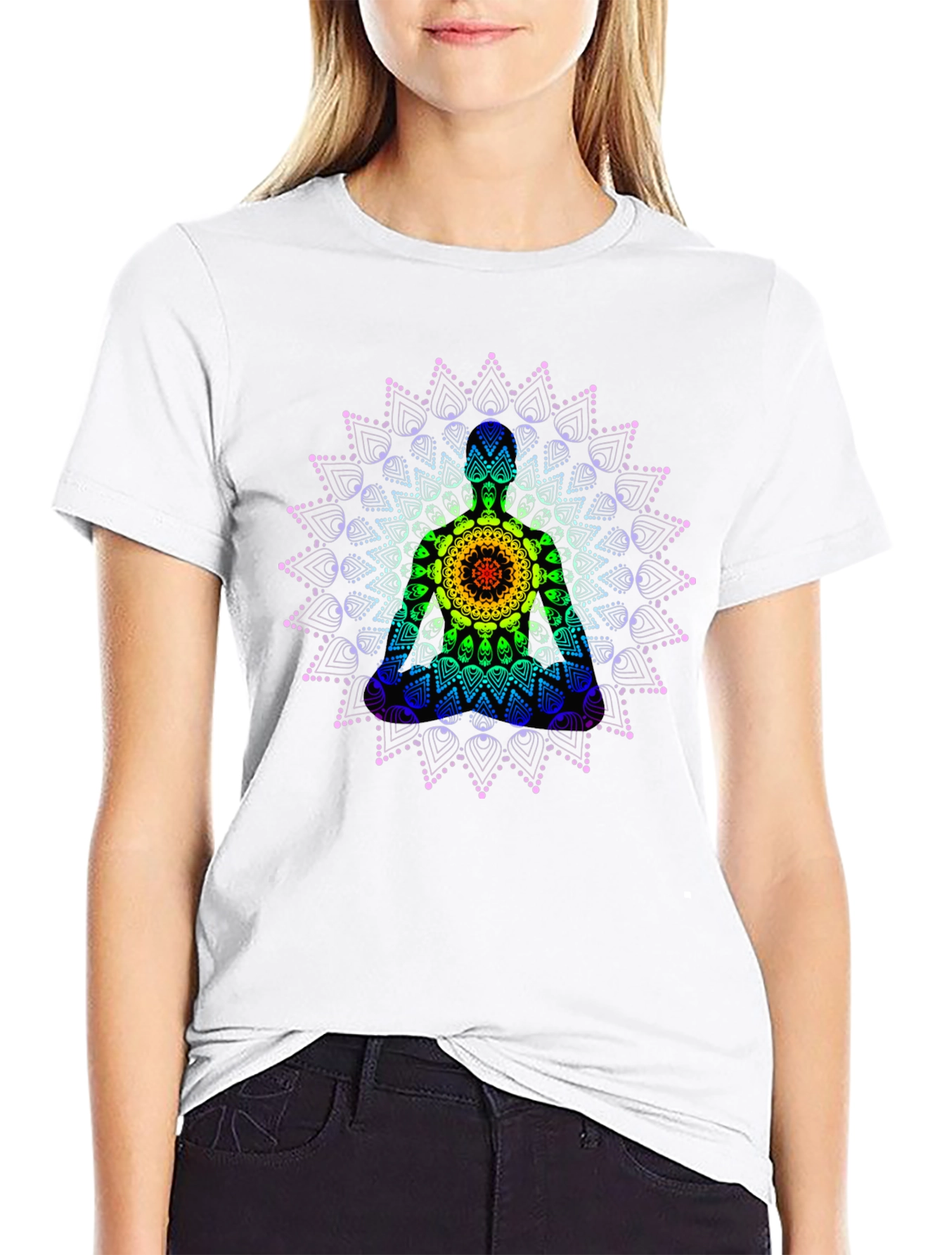 Rainbow Mandala Graphic Tee - Stylish Comfort