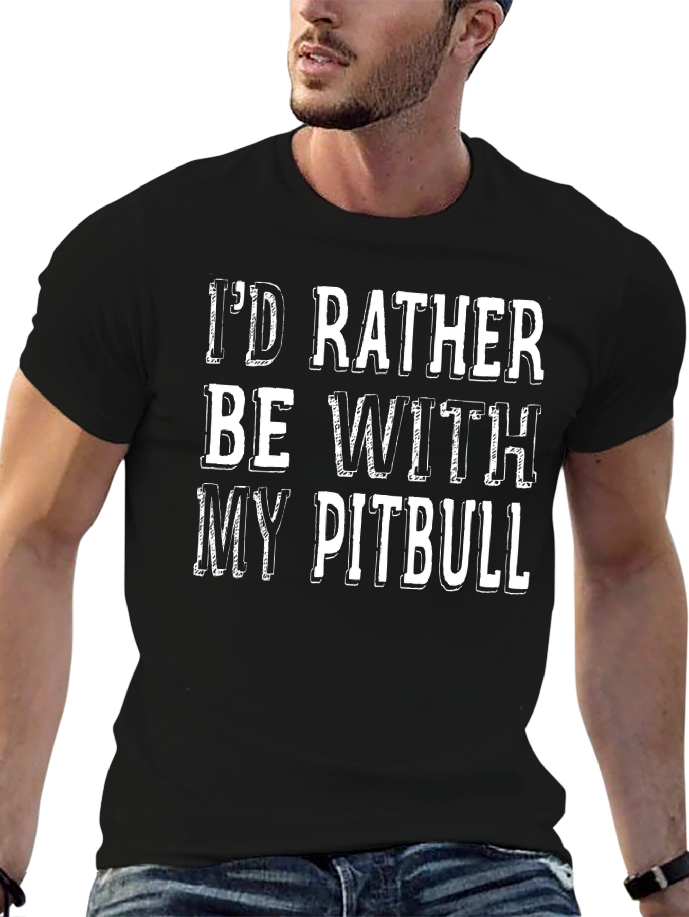 Id Rather Be With My Pitbull T-Shirt
