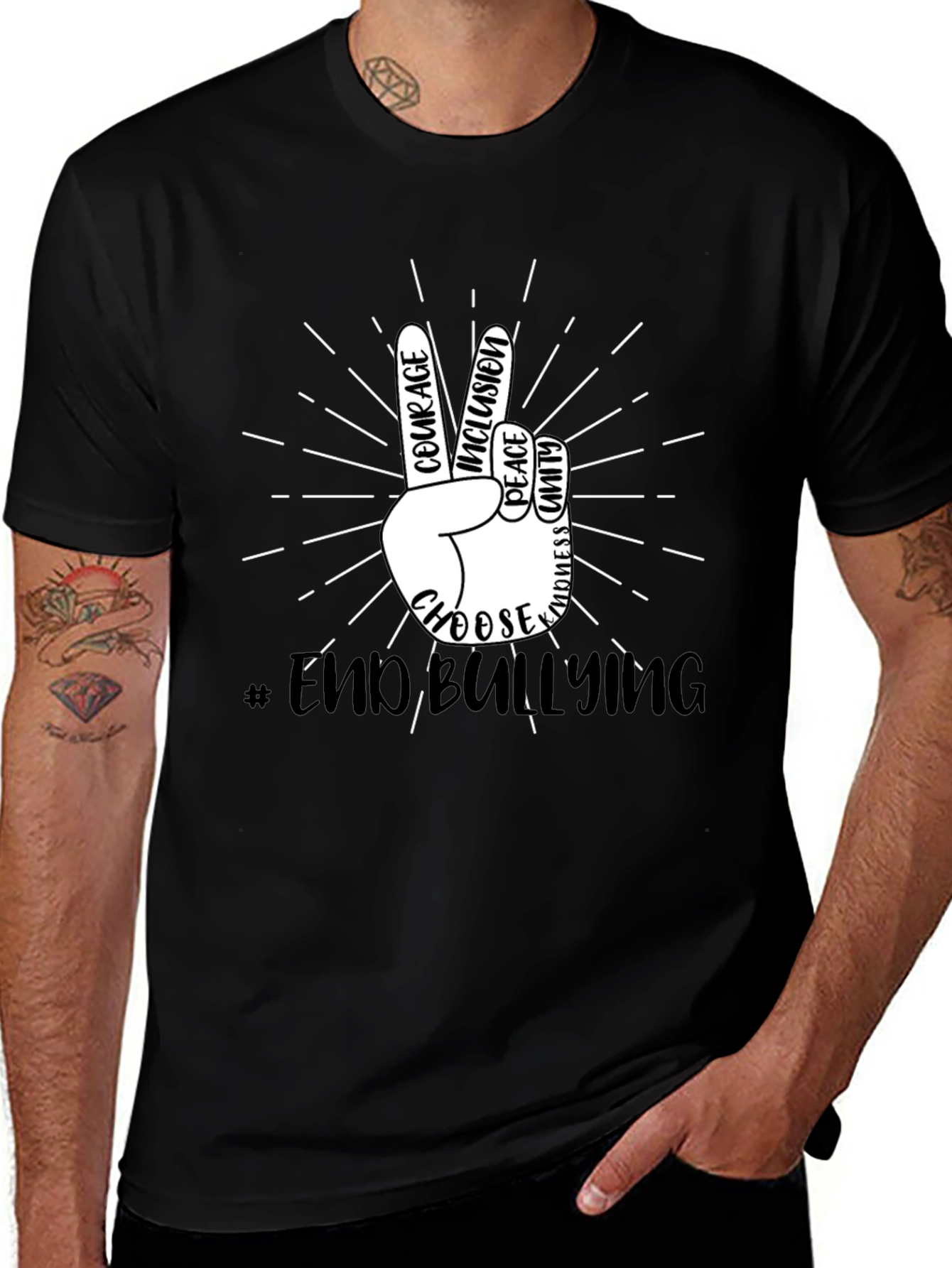 End Bullying Peace Sign T-Shirt