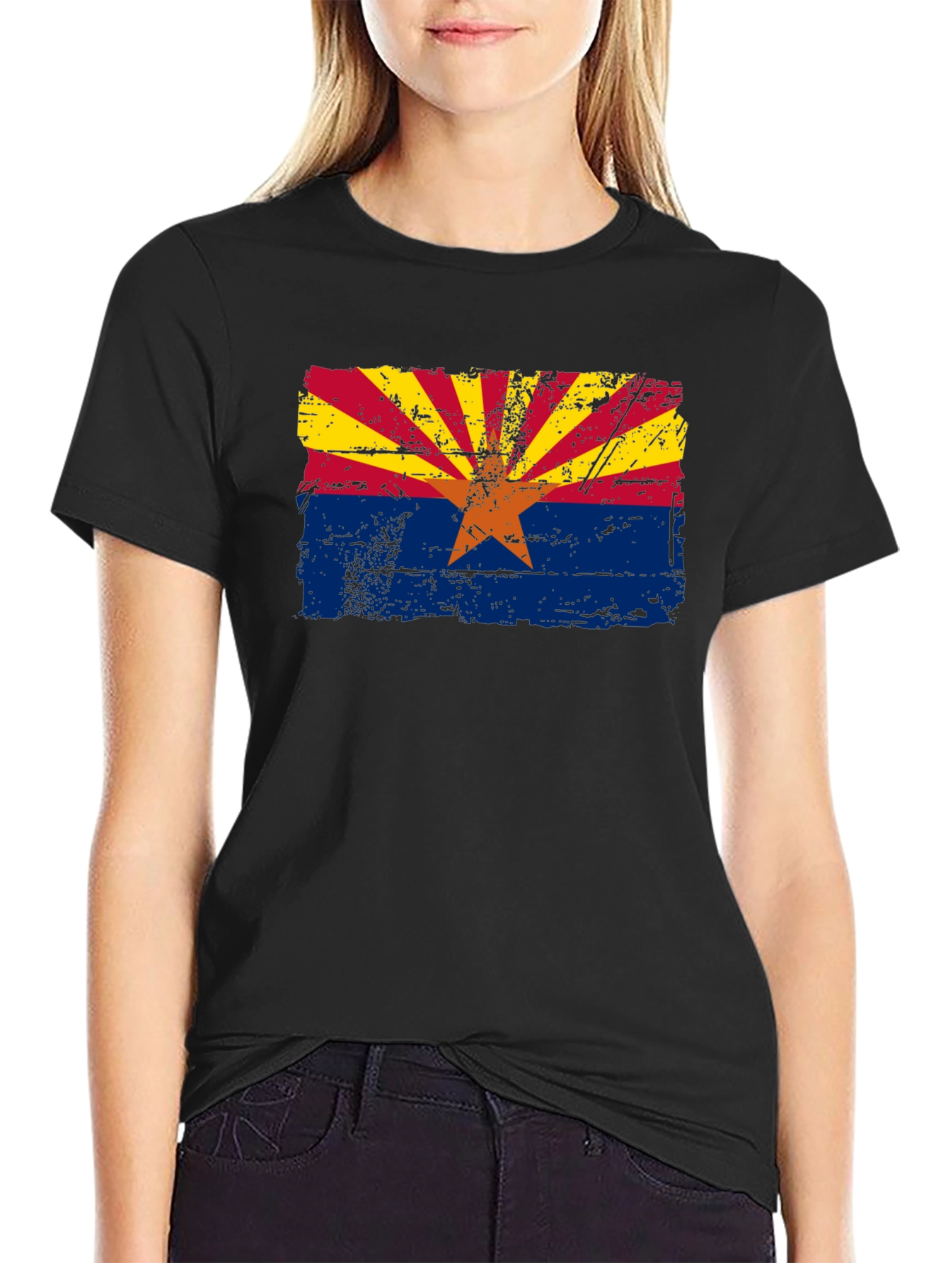 Arizona Flag Graphic T-Shirt - Distressed Style