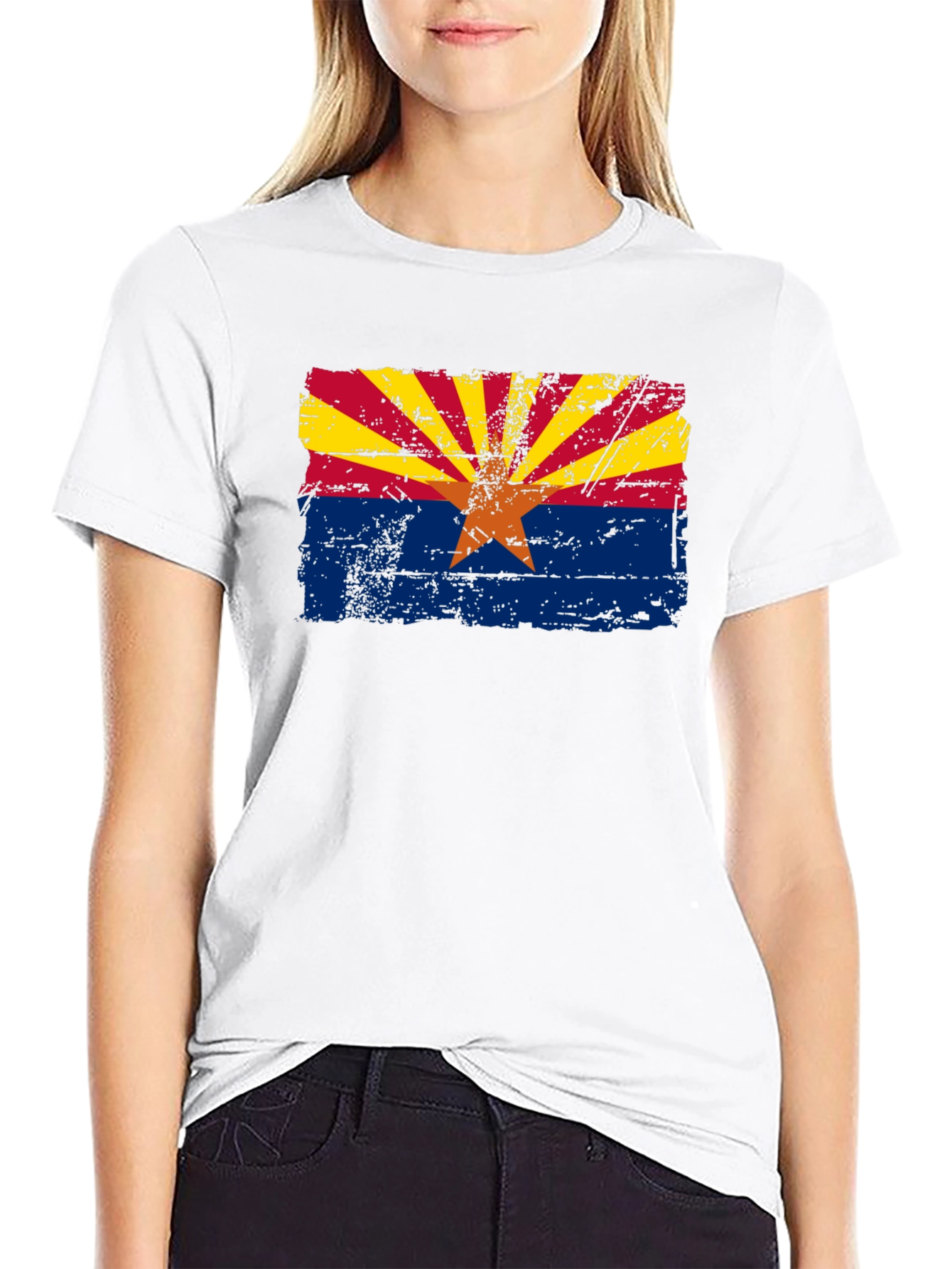 Arizona Flag Graphic T-Shirt - Distressed Style