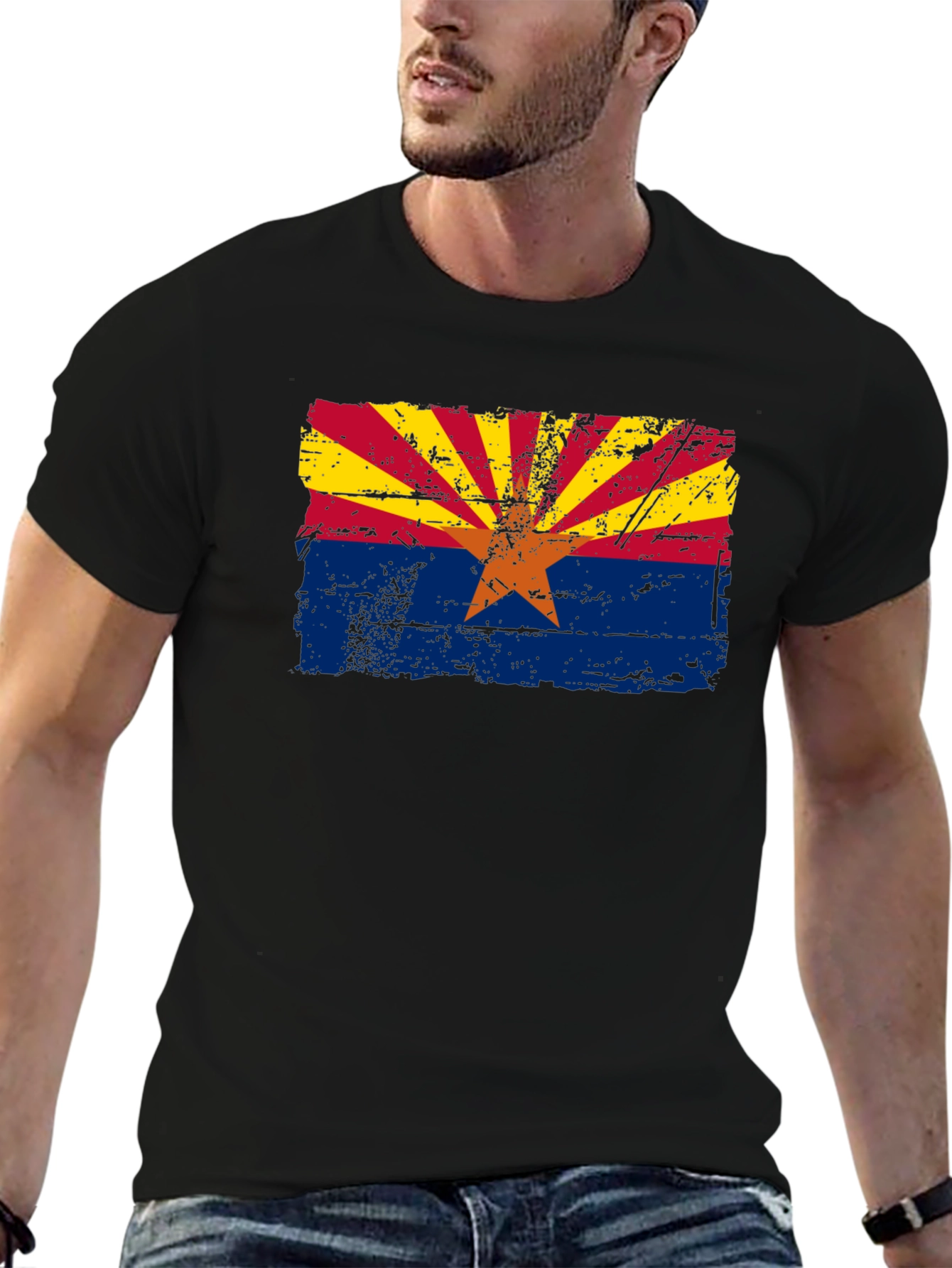 Arizona Flag Graphic T-Shirt - Distressed Style